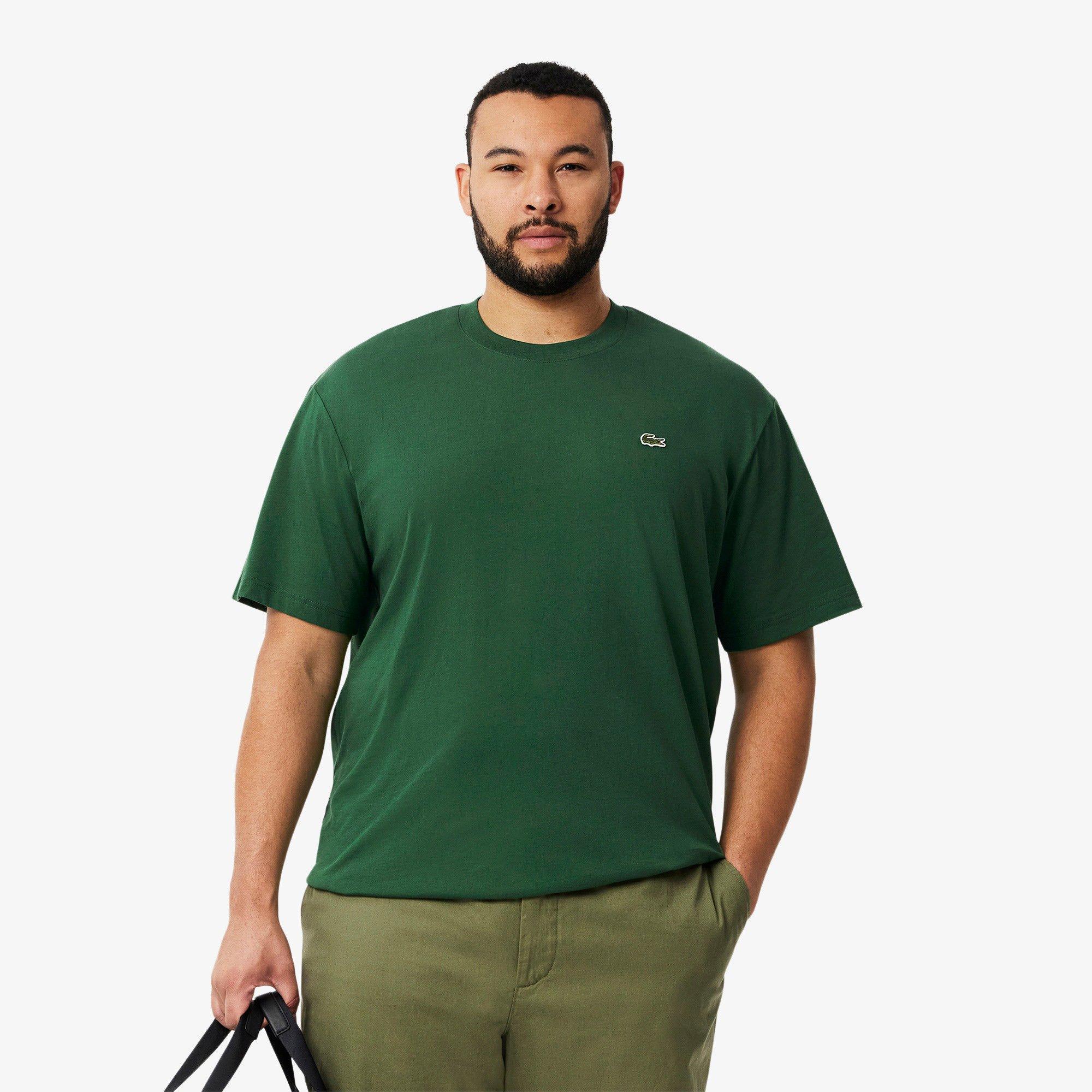GREEN - Lacoste - Signature Logo Adults Cotton T Shirt - 5