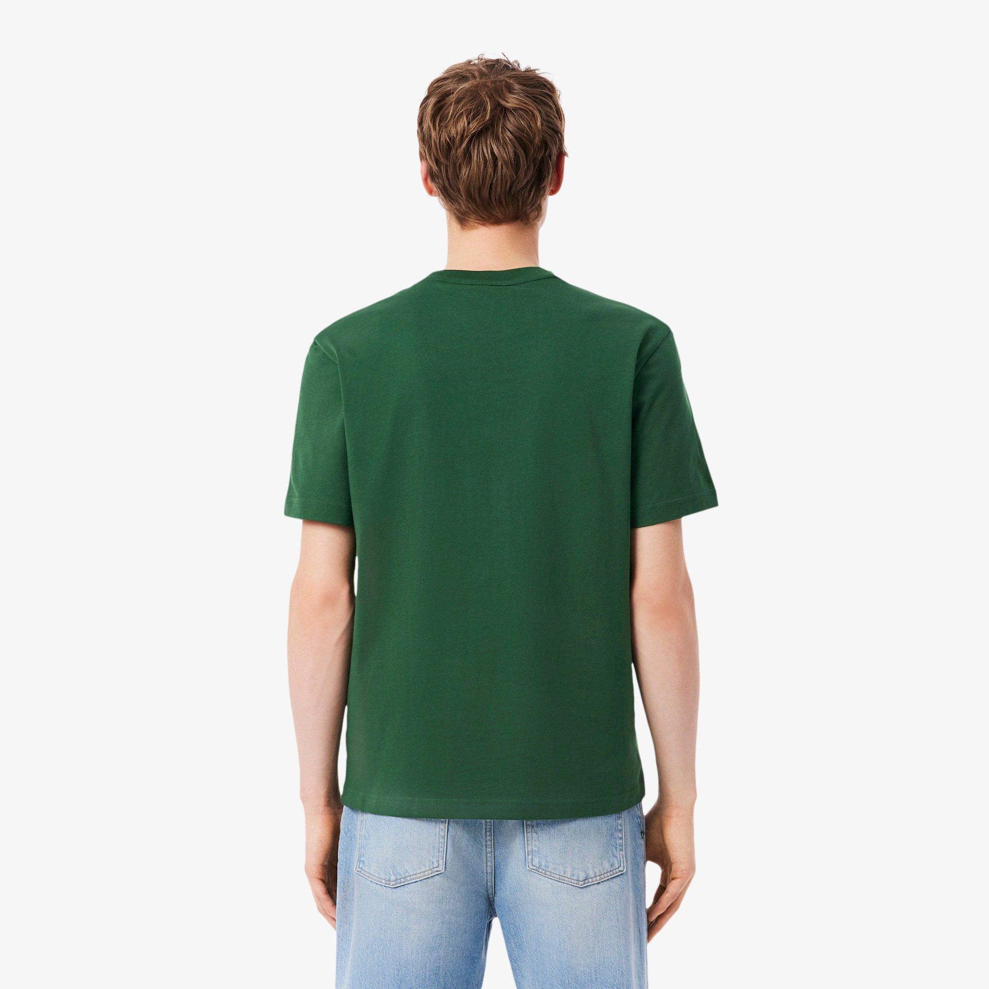 GREEN - Lacoste - Signature Logo Adults Cotton T Shirt - 7