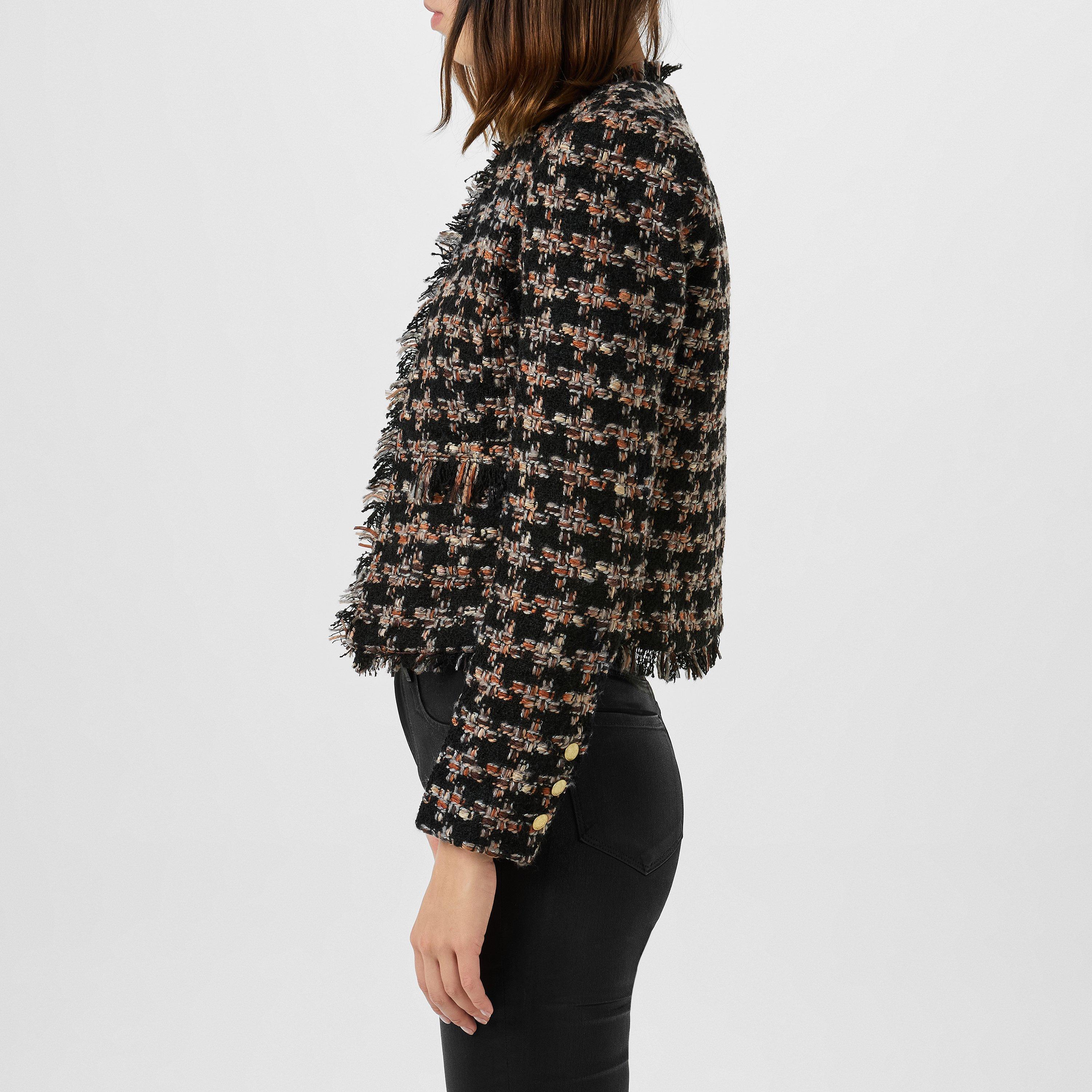 Black Multi - LAgence - Women's Angelia Tweed Long Sleeve Blazer - 2