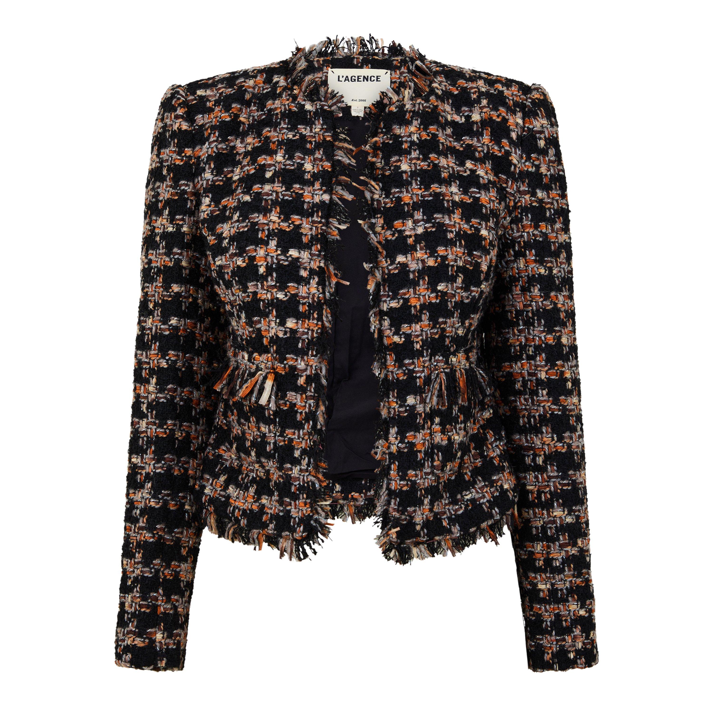 Black Multi - LAgence - Women's Angelia Tweed Long Sleeve Blazer - 5