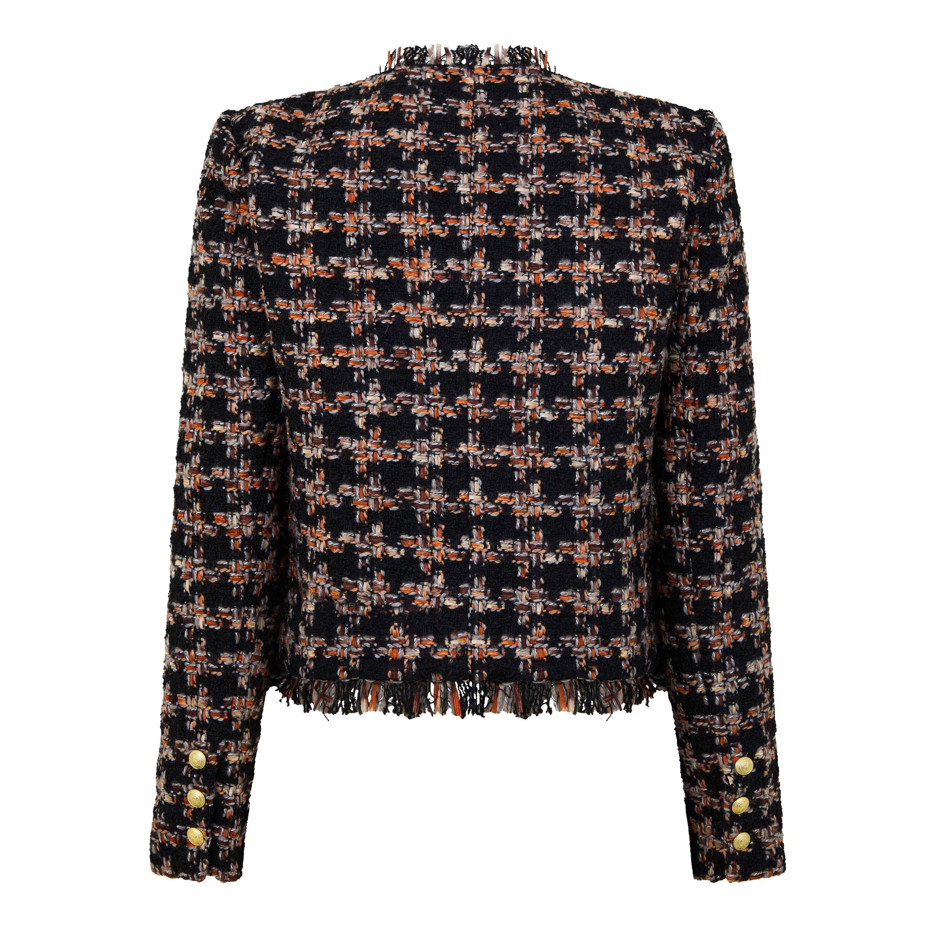 Black Multi - LAgence - Women's Angelia Tweed Long Sleeve Blazer - 6