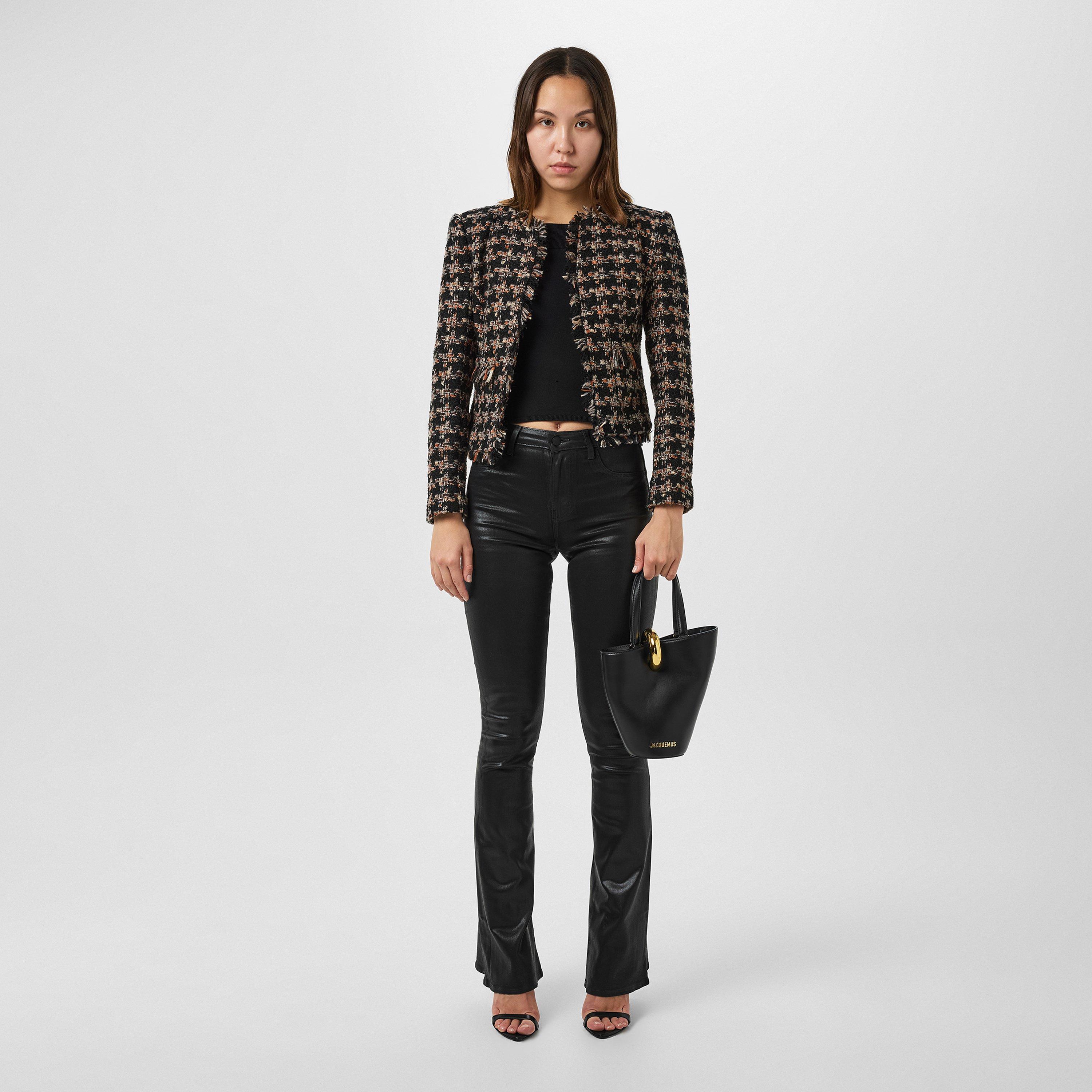 Black Multi - LAgence - Women's Angelia Tweed Long Sleeve Blazer - 4