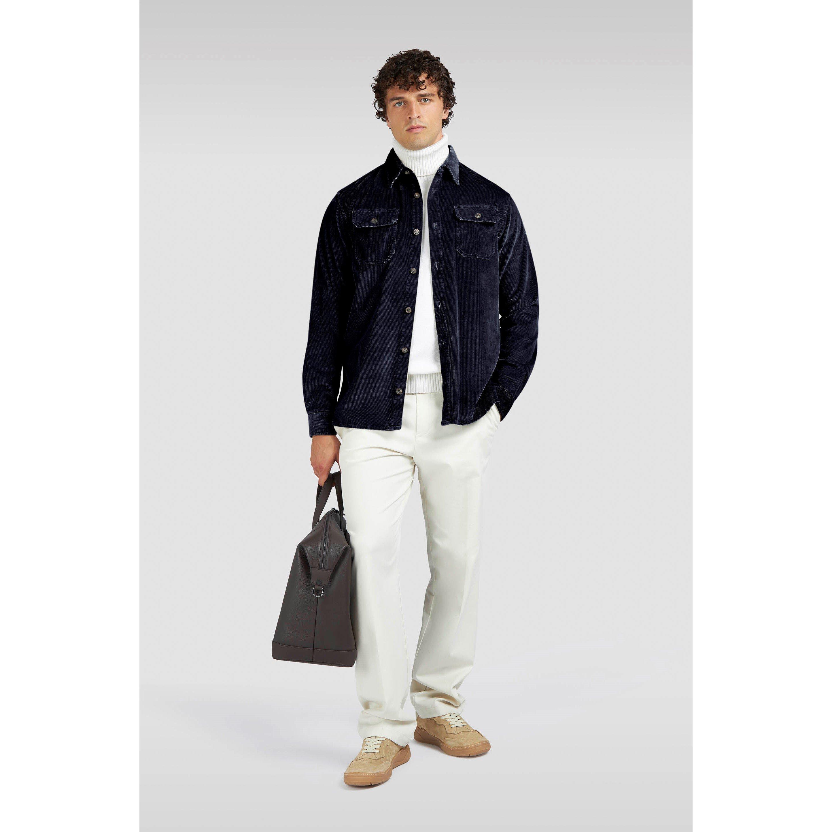 Marine - Paul And Shark - Men's Corduroy Relaxed Fit Overshirt - 4