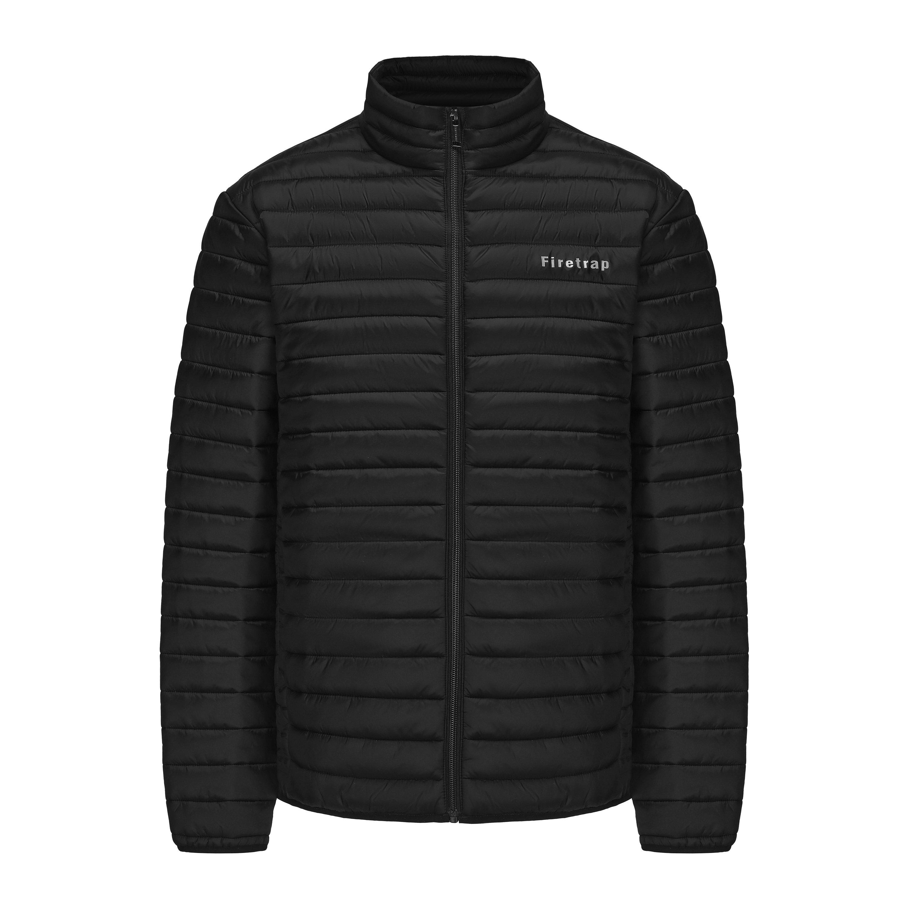 Black - Firetrap - Men's Slim Fit Puffer Jacket - 8