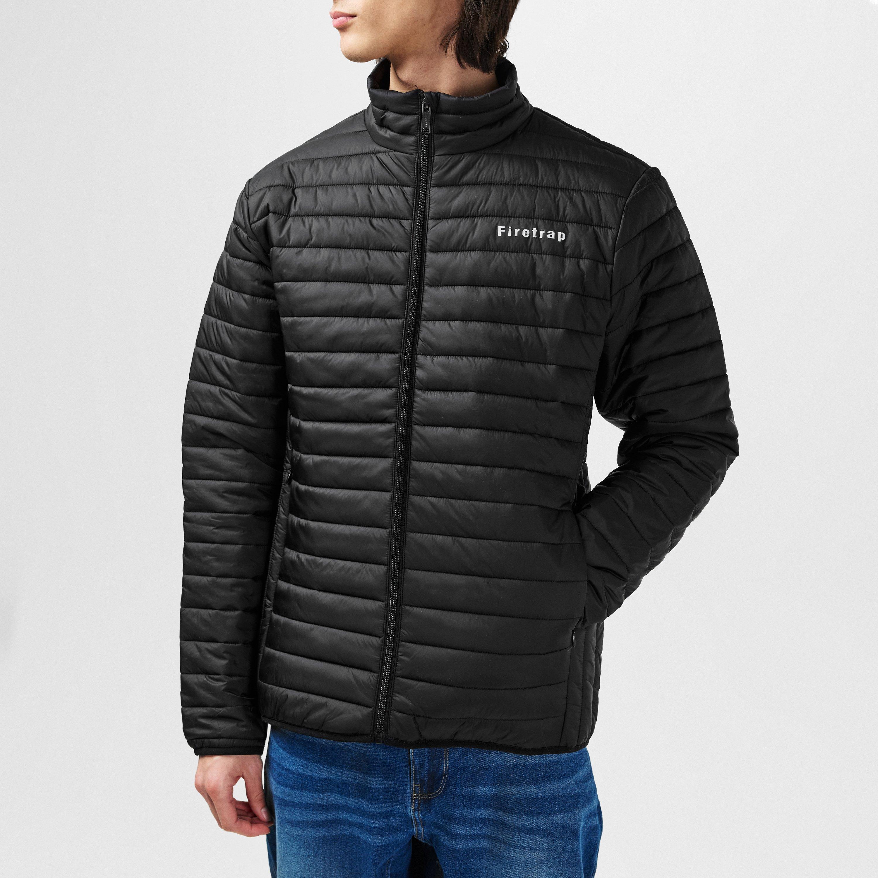 Black - Firetrap - Men's Slim Fit Puffer Jacket - 3