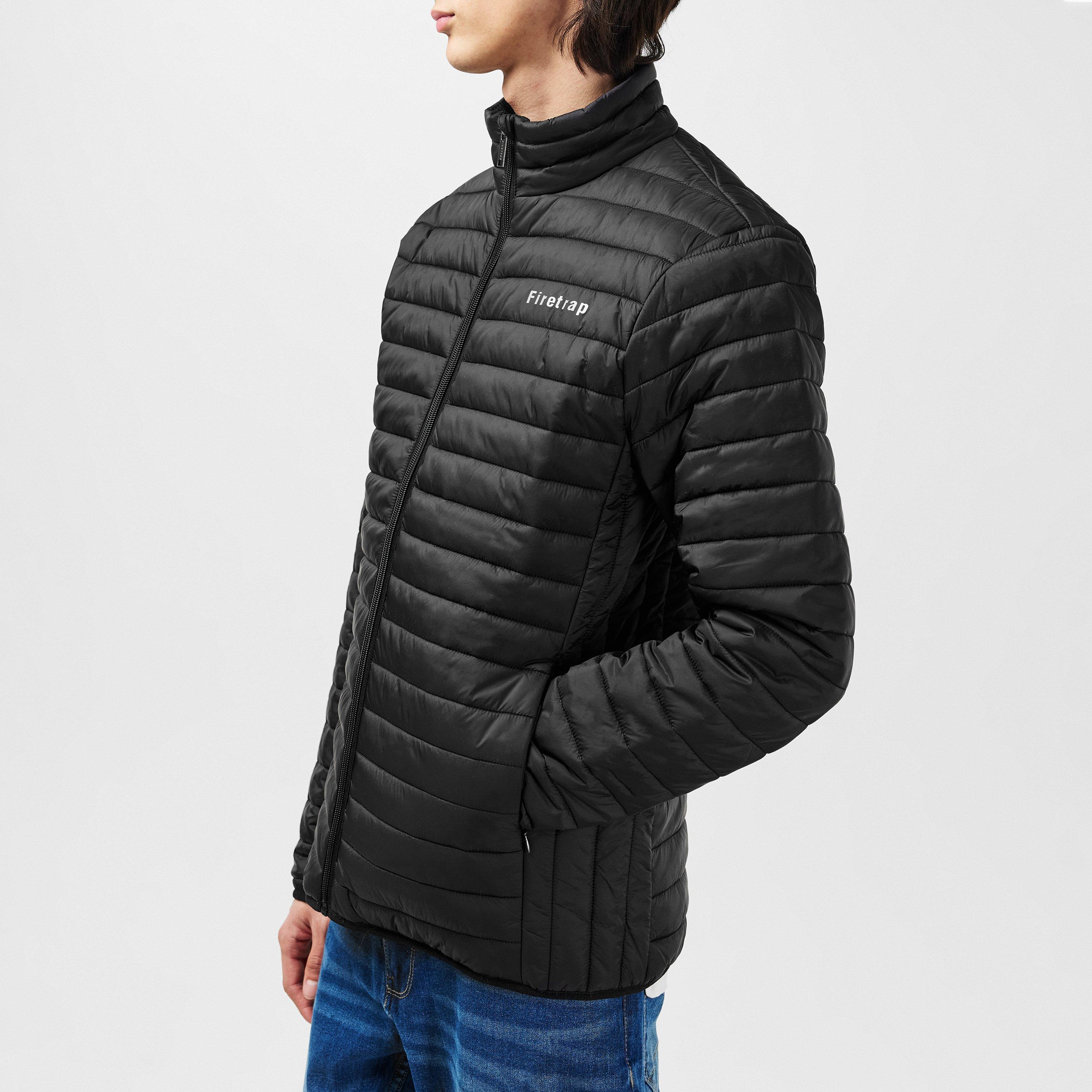 Black - Firetrap - Men's Slim Fit Puffer Jacket - 5