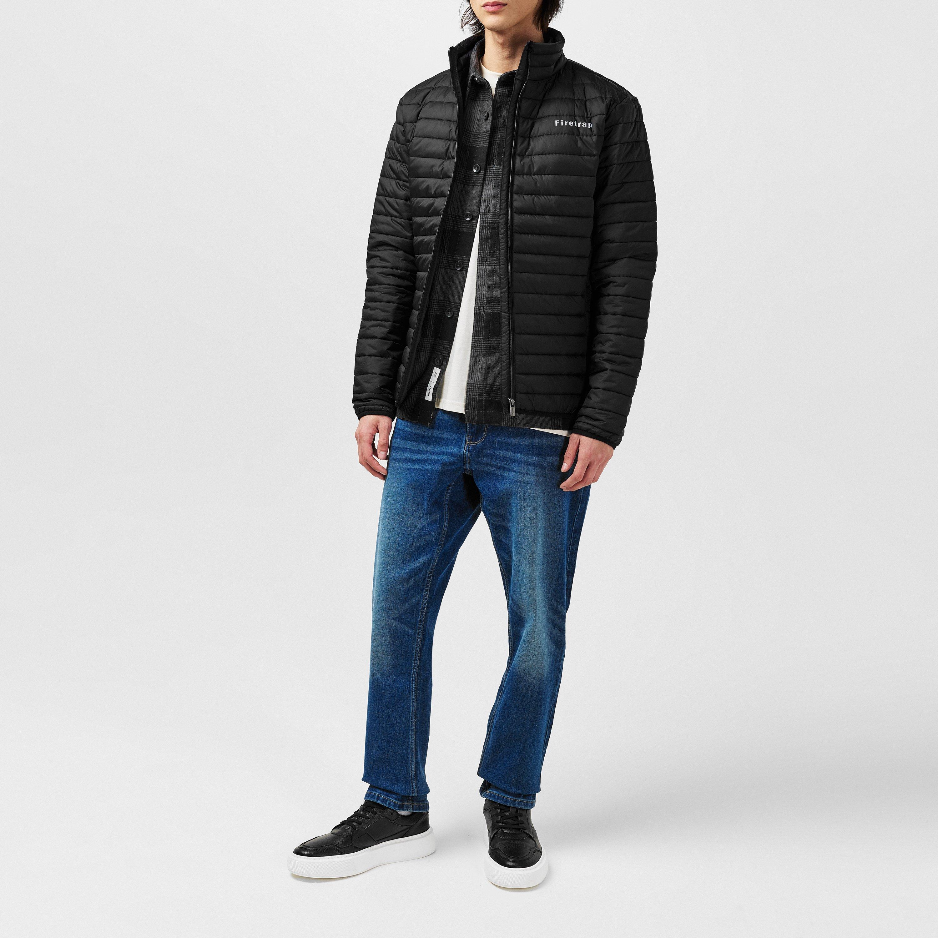 Black - Firetrap - Men's Slim Fit Puffer Jacket - 7