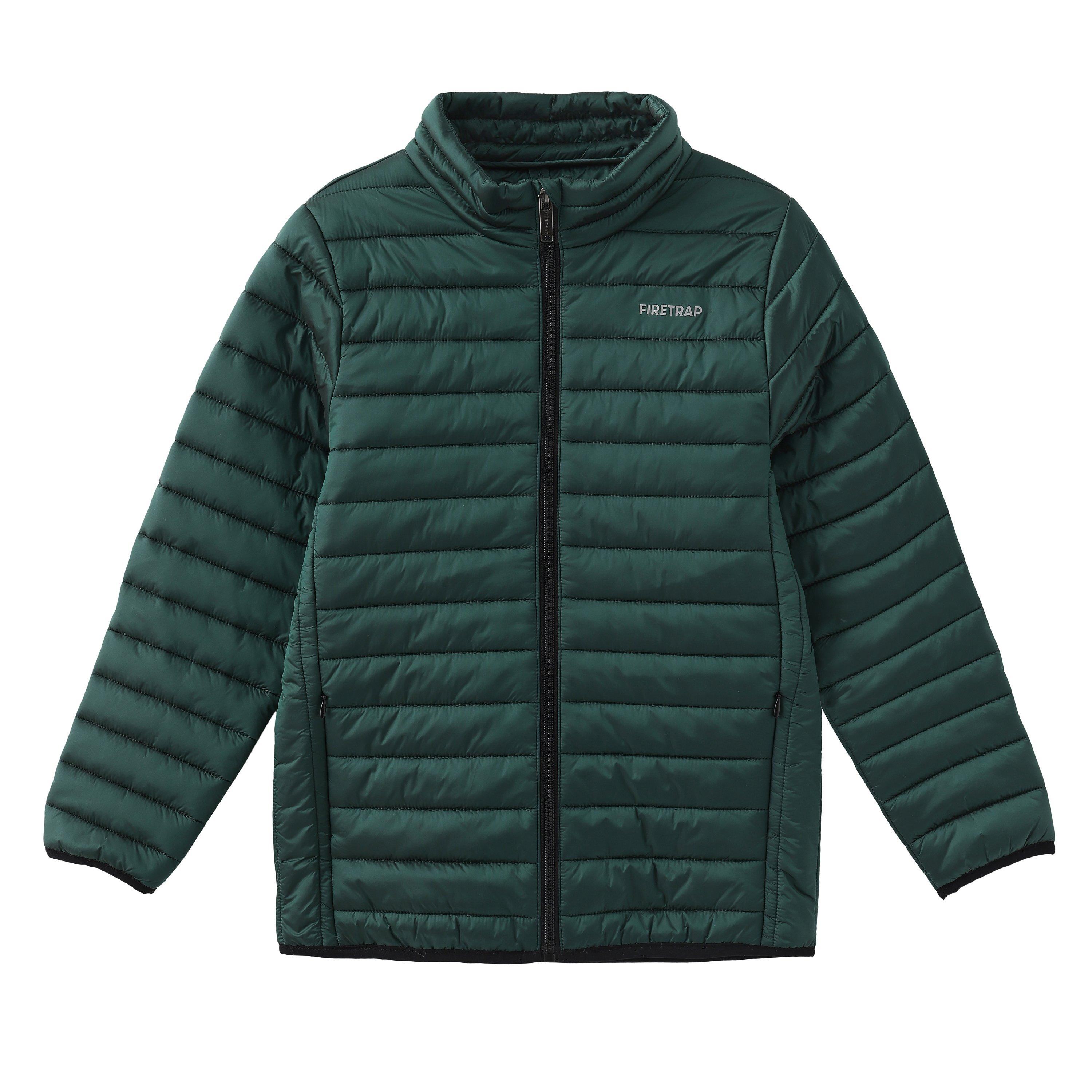 Green - Firetrap - Kids' Quilted Long Sleeve Slim Fit Puffer Jacket - 1