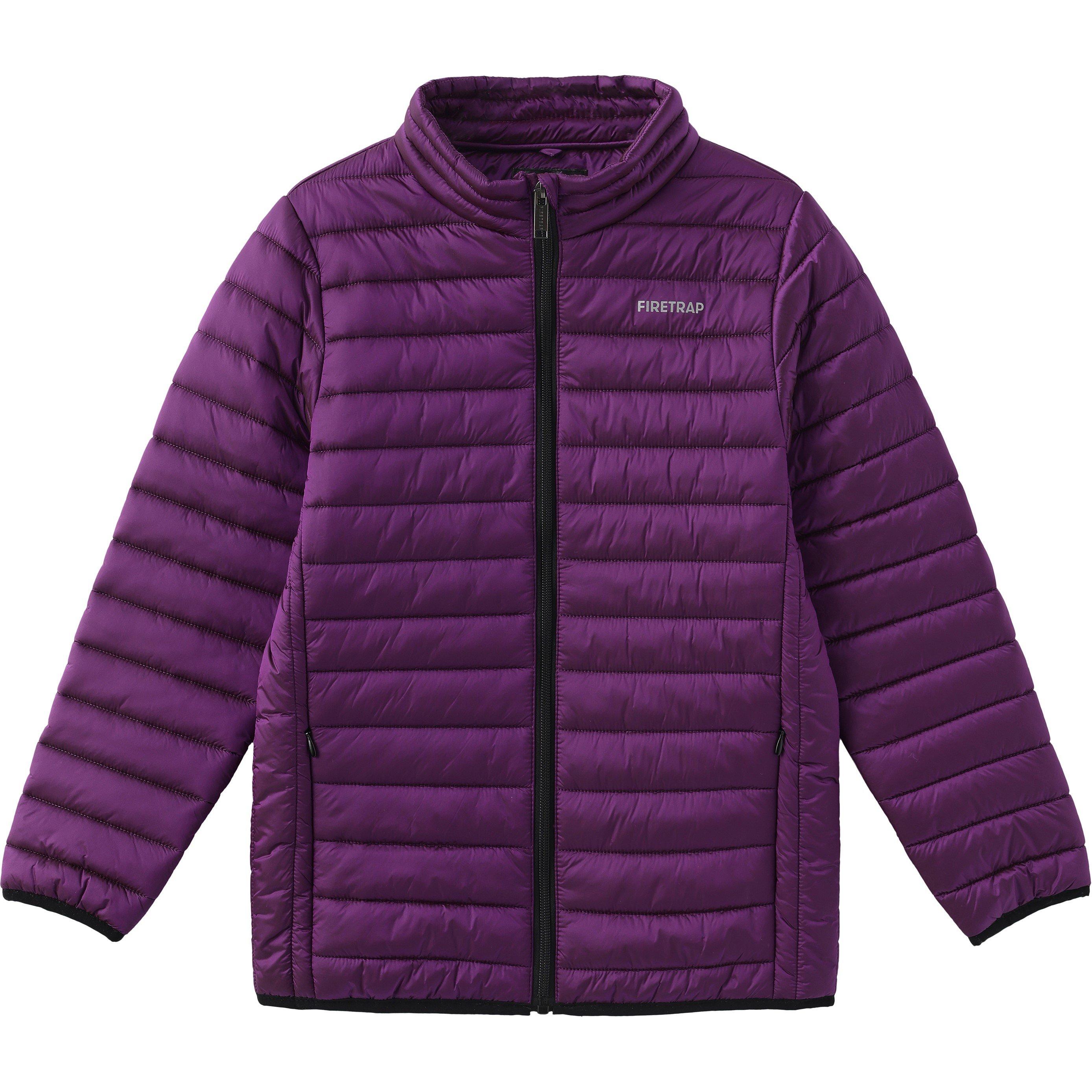 Purple - Firetrap - Kids' Quilted Long Sleeve Puffer Jacket - 1