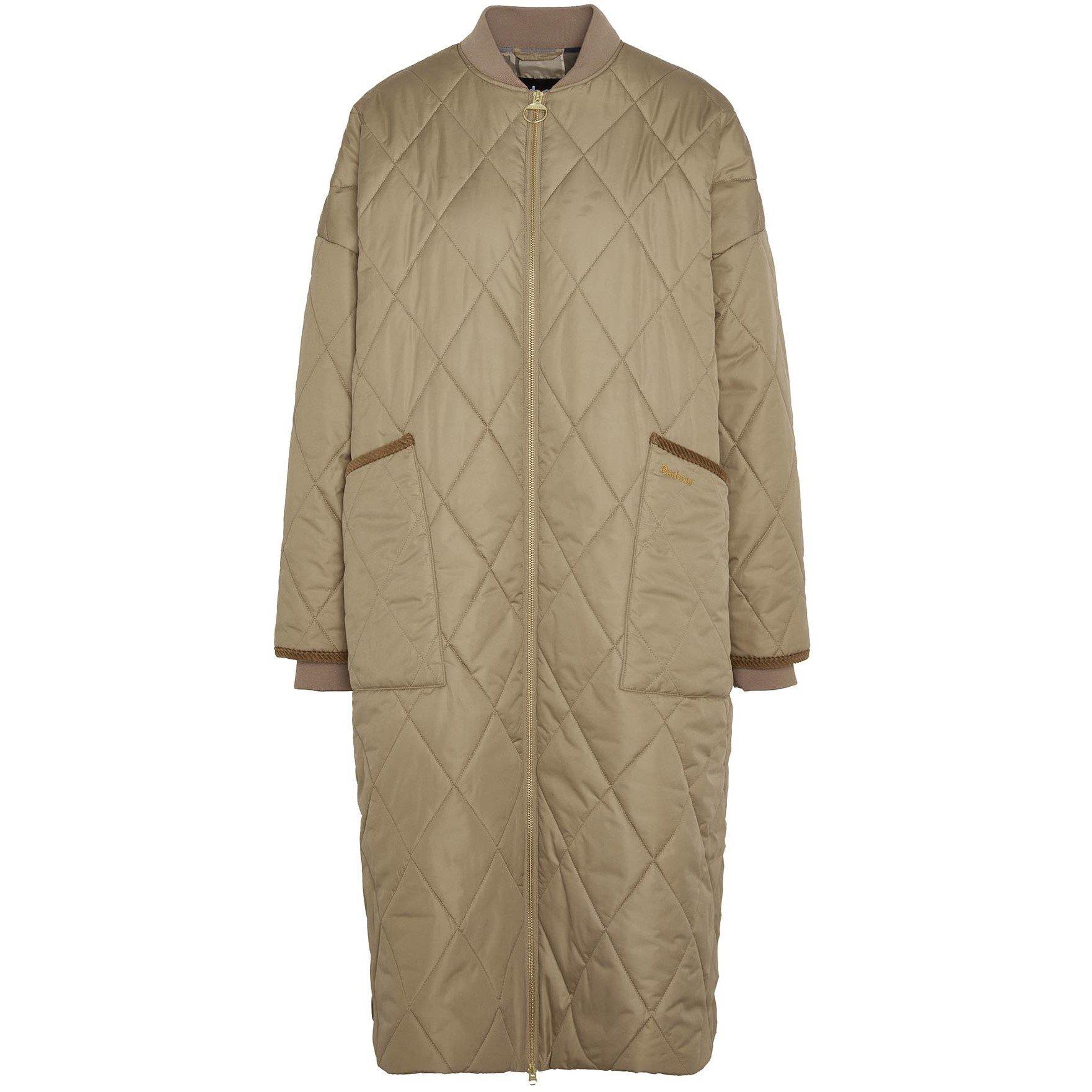 Brown/Tartan - Barbour - Women's Rhea Diamond Quilted Longline Jacket - 1