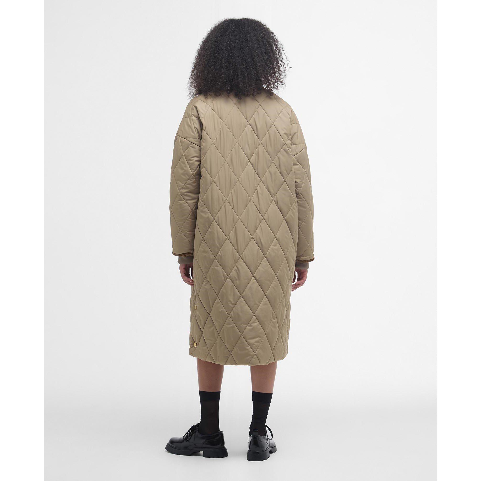 Brown/Tartan - Barbour - Women's Rhea Diamond Quilted Longline Jacket - 2