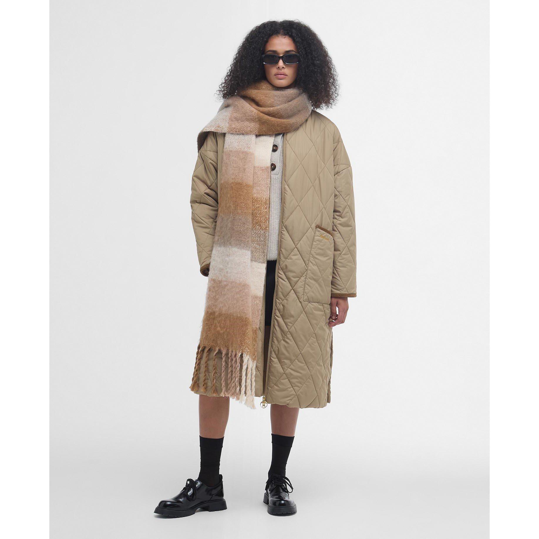 Brown/Tartan - Barbour - Women's Rhea Diamond Quilted Longline Jacket - 3