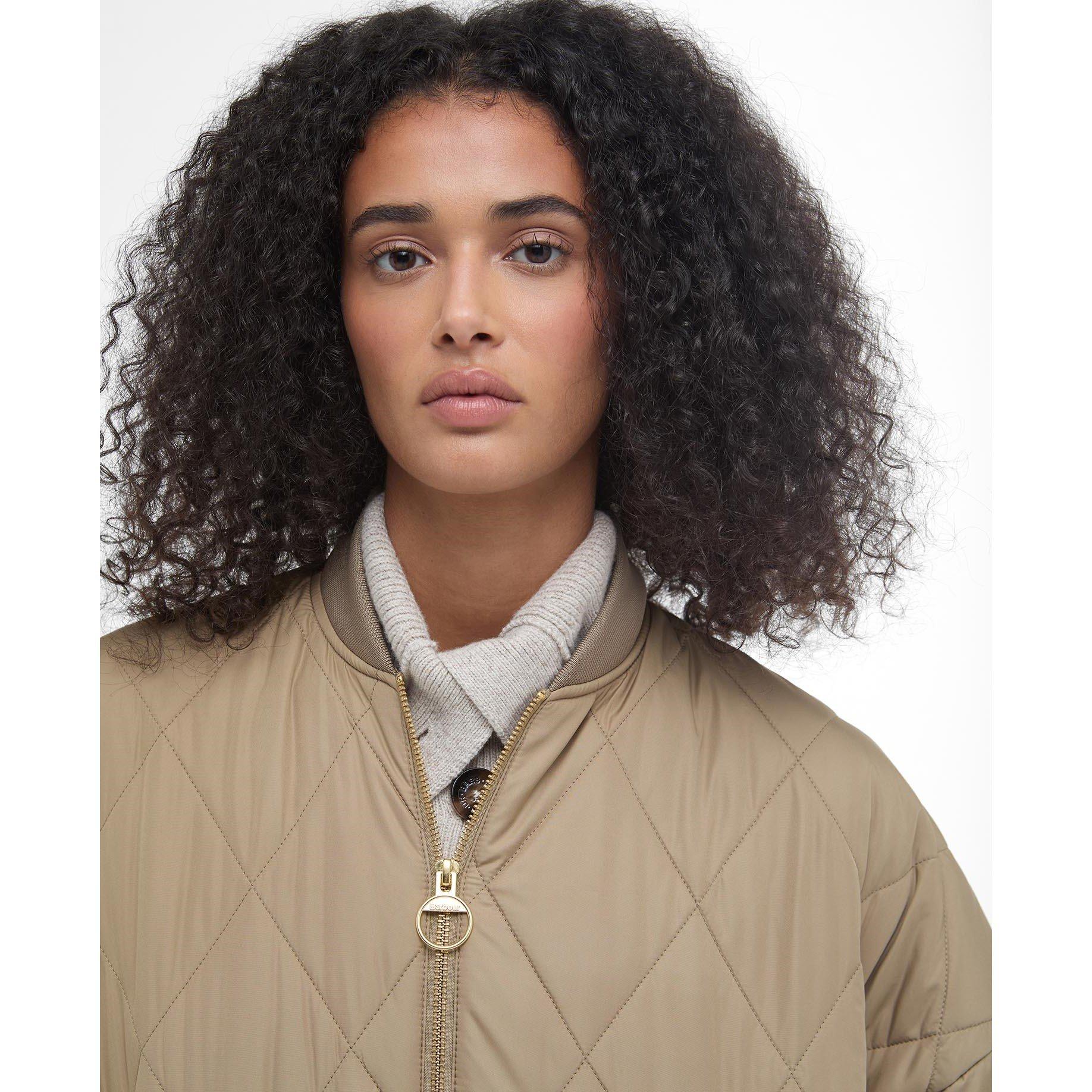 Brown/Tartan - Barbour - Women's Rhea Diamond Quilted Longline Jacket - 4