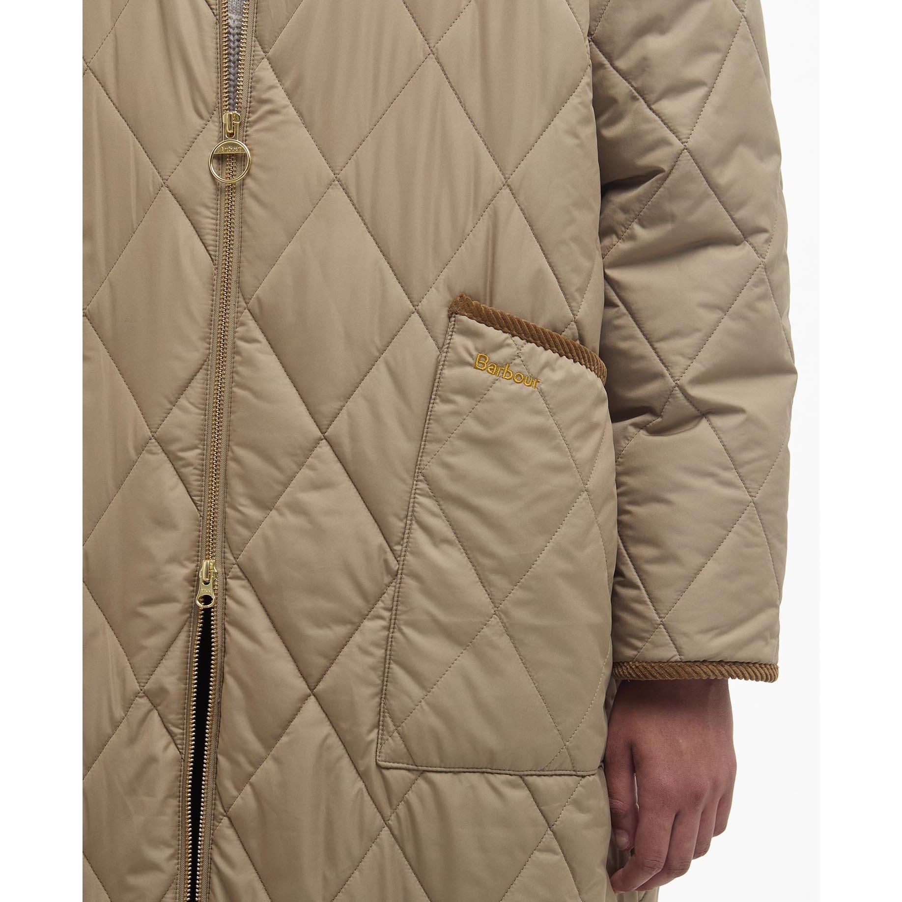 Brown/Tartan - Barbour - Women's Rhea Diamond Quilted Longline Jacket - 5