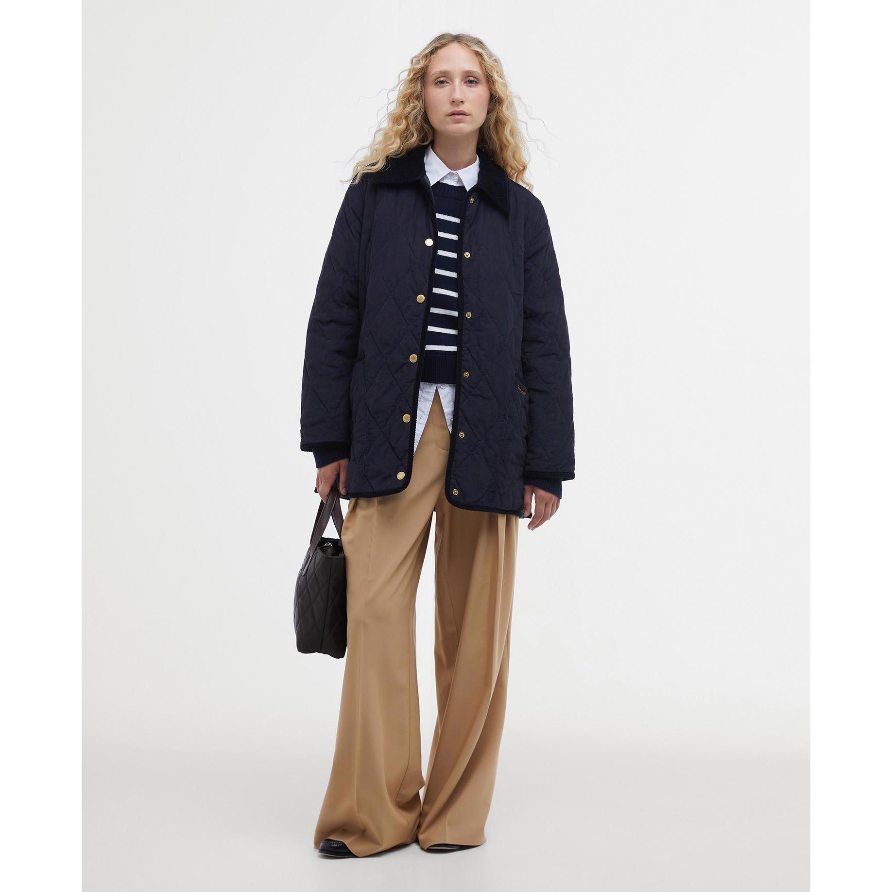 Navy/Tartan - Barbour - Women's Cornelia Relaxed Fit Quilted Jacket - 3