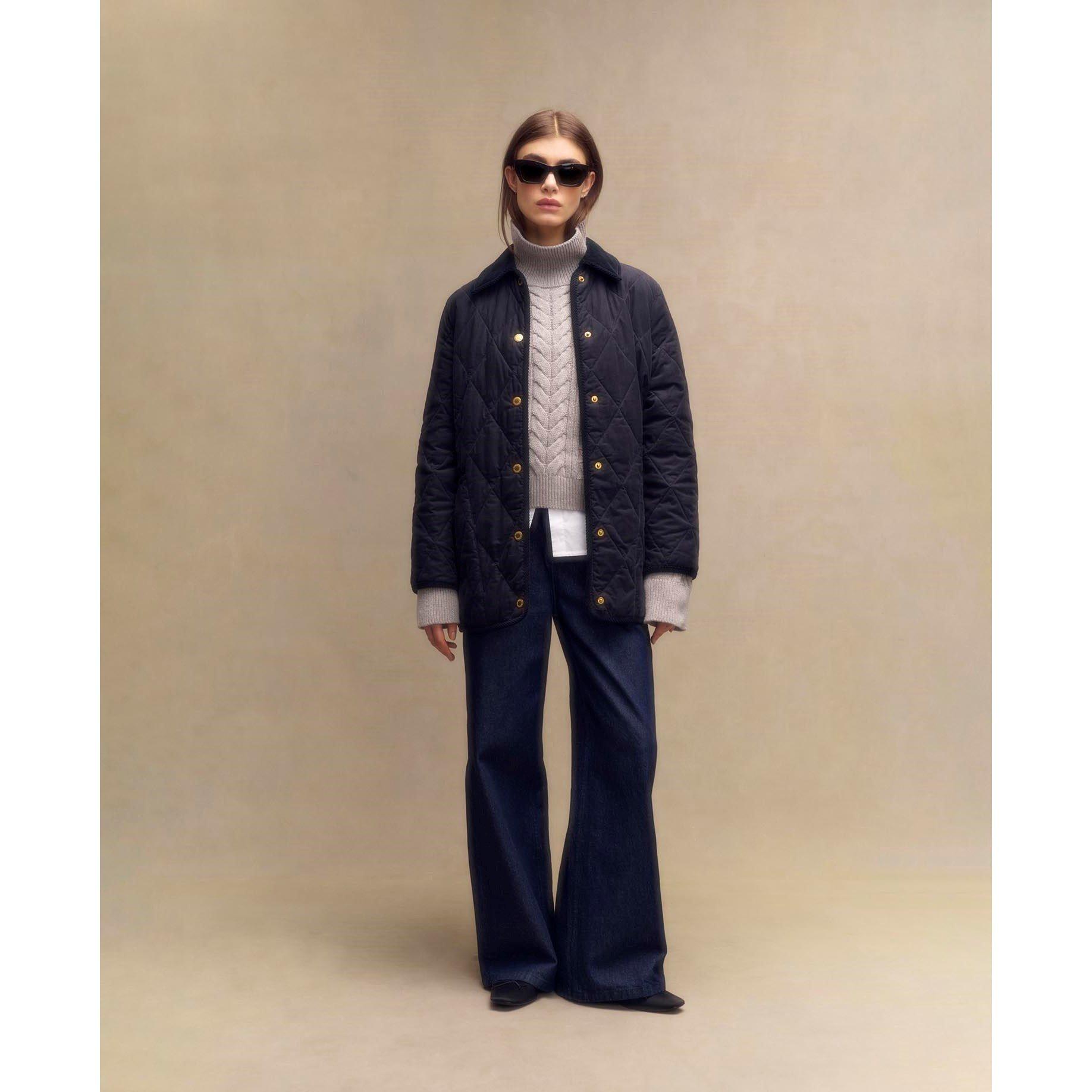 Navy/Tartan - Barbour - Women's Cornelia Relaxed Fit Quilted Jacket - 5