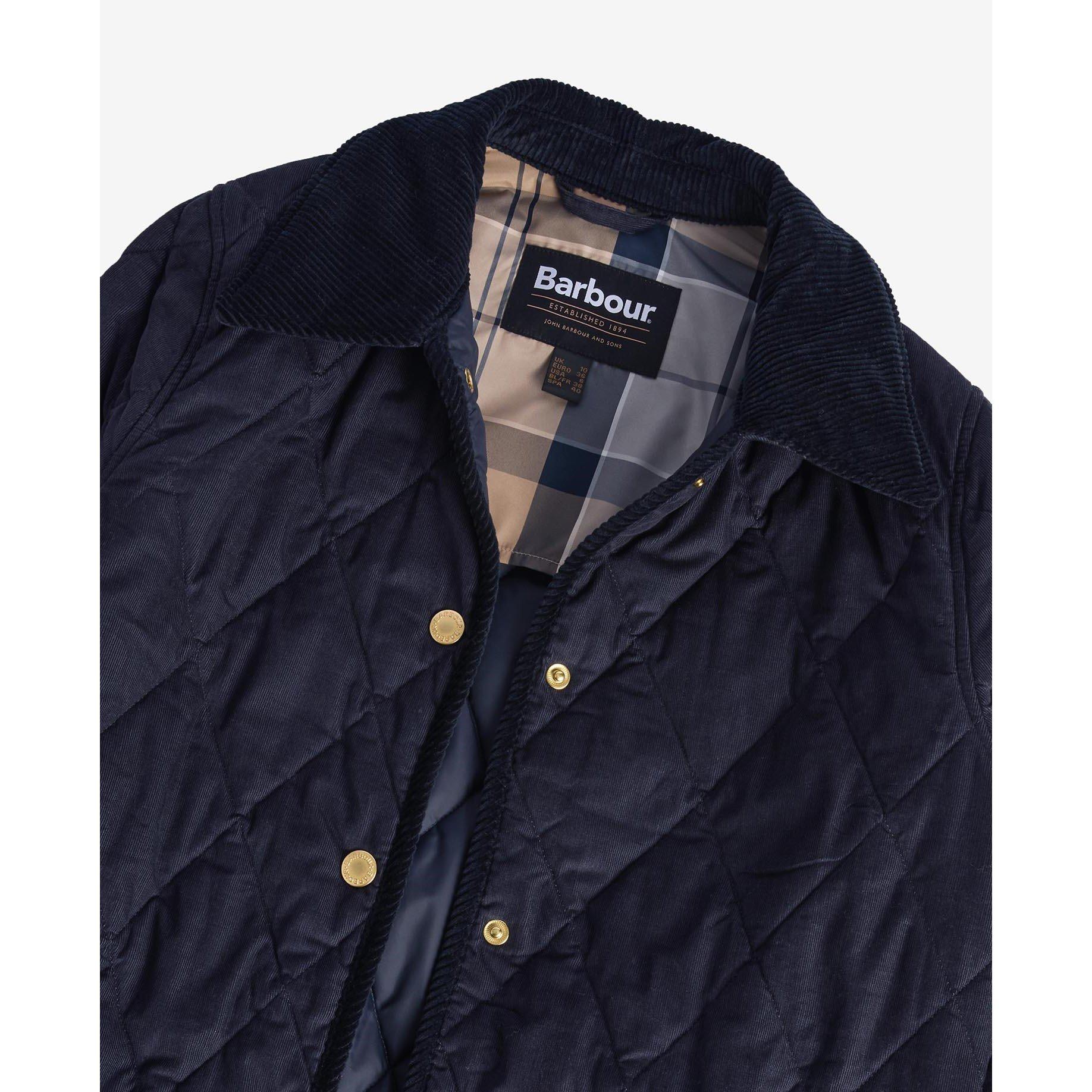 Navy/Tartan - Barbour - Women's Cornelia Relaxed Fit Quilted Jacket - 6