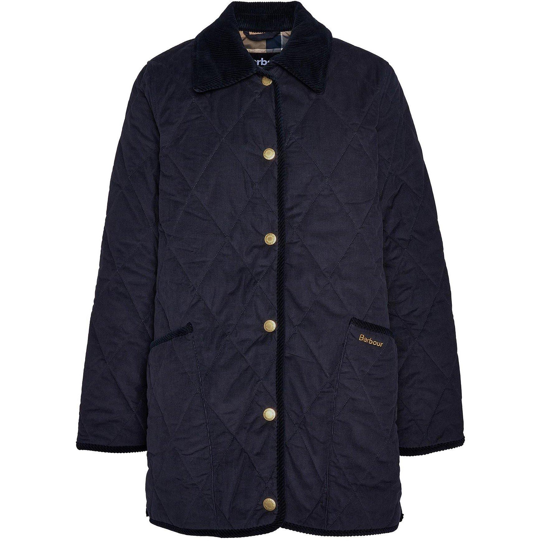Navy/Tartan - Barbour - Women's Cornelia Relaxed Fit Quilted Jacket - 7