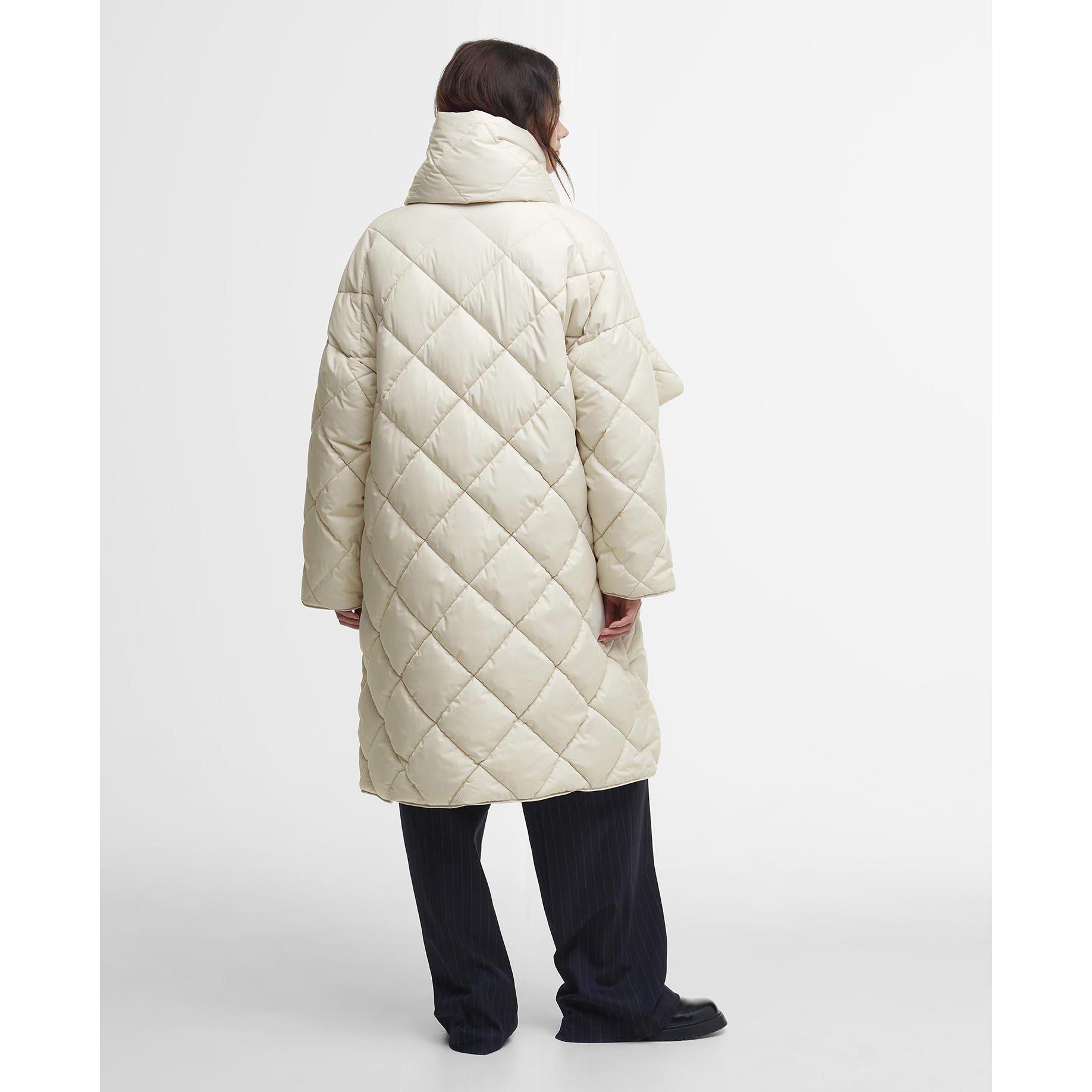 Oak/ Tartan - Barbour - Women's Brigitte Diamond Quilted Long Puffer Jacket - 2