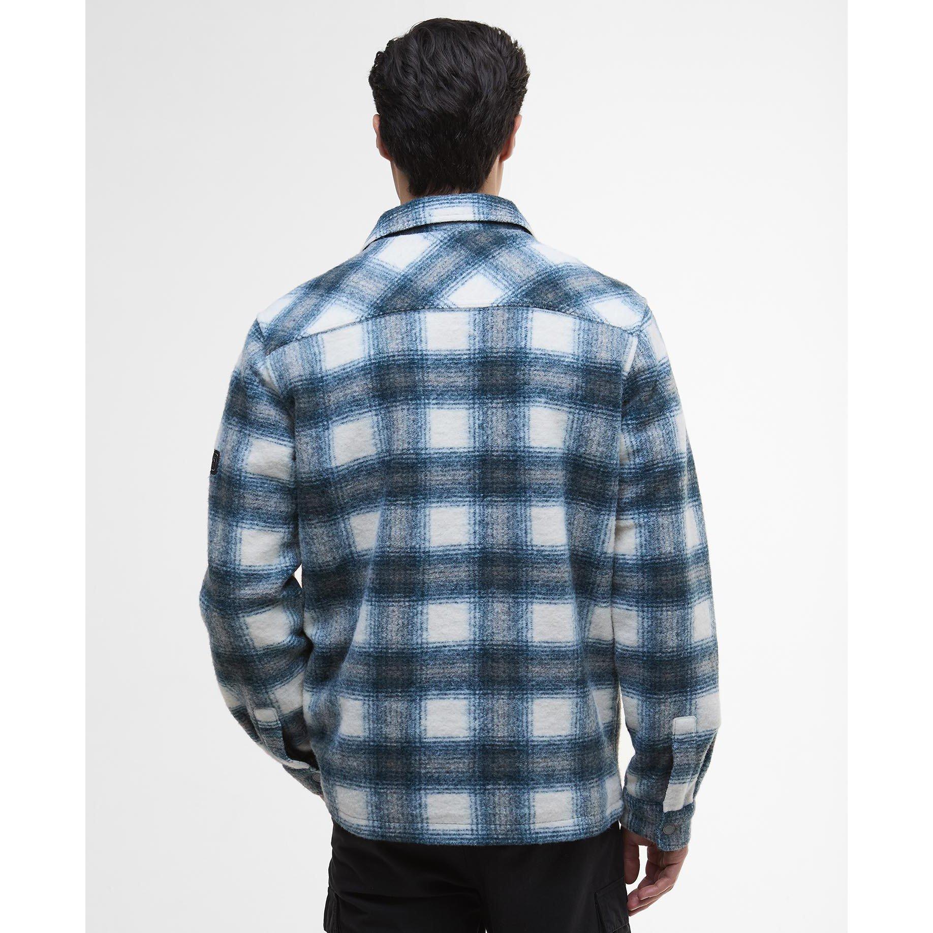 Shaded Emerald - Barbour International - Men's Clayton Fleece Check Full Zip Long Sleeve Overshirt - 3