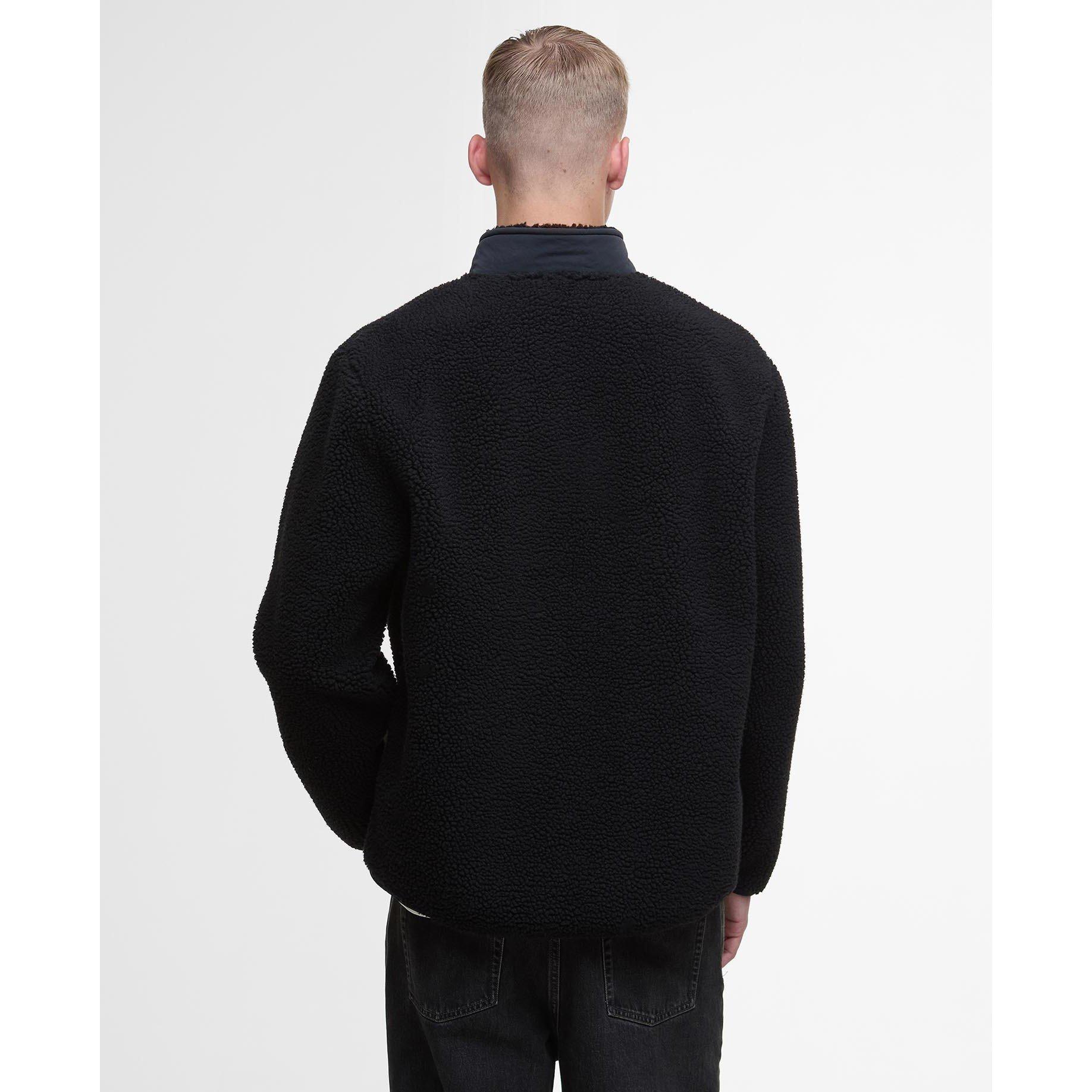 Black BK31 - Barbour International - Men's Adams Oversized Funnel Neck Long Sleeve Teddy Coat - 4