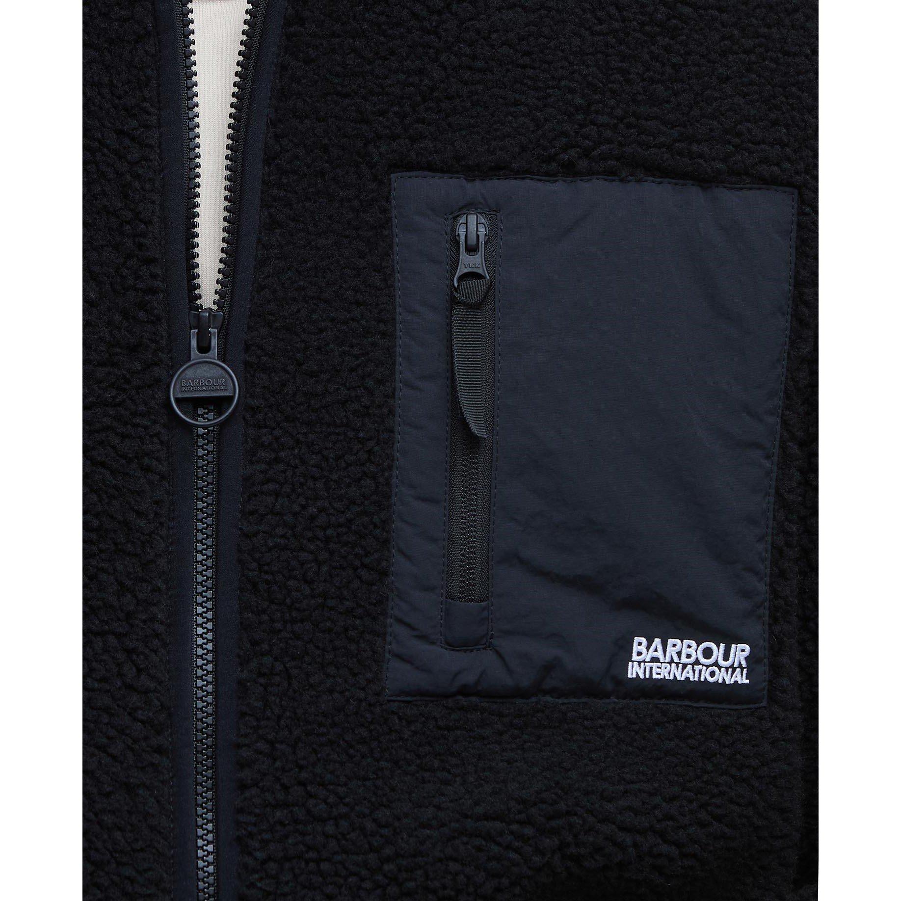 Black BK31 - Barbour International - Men's Adams Oversized Funnel Neck Long Sleeve Teddy Coat - 7