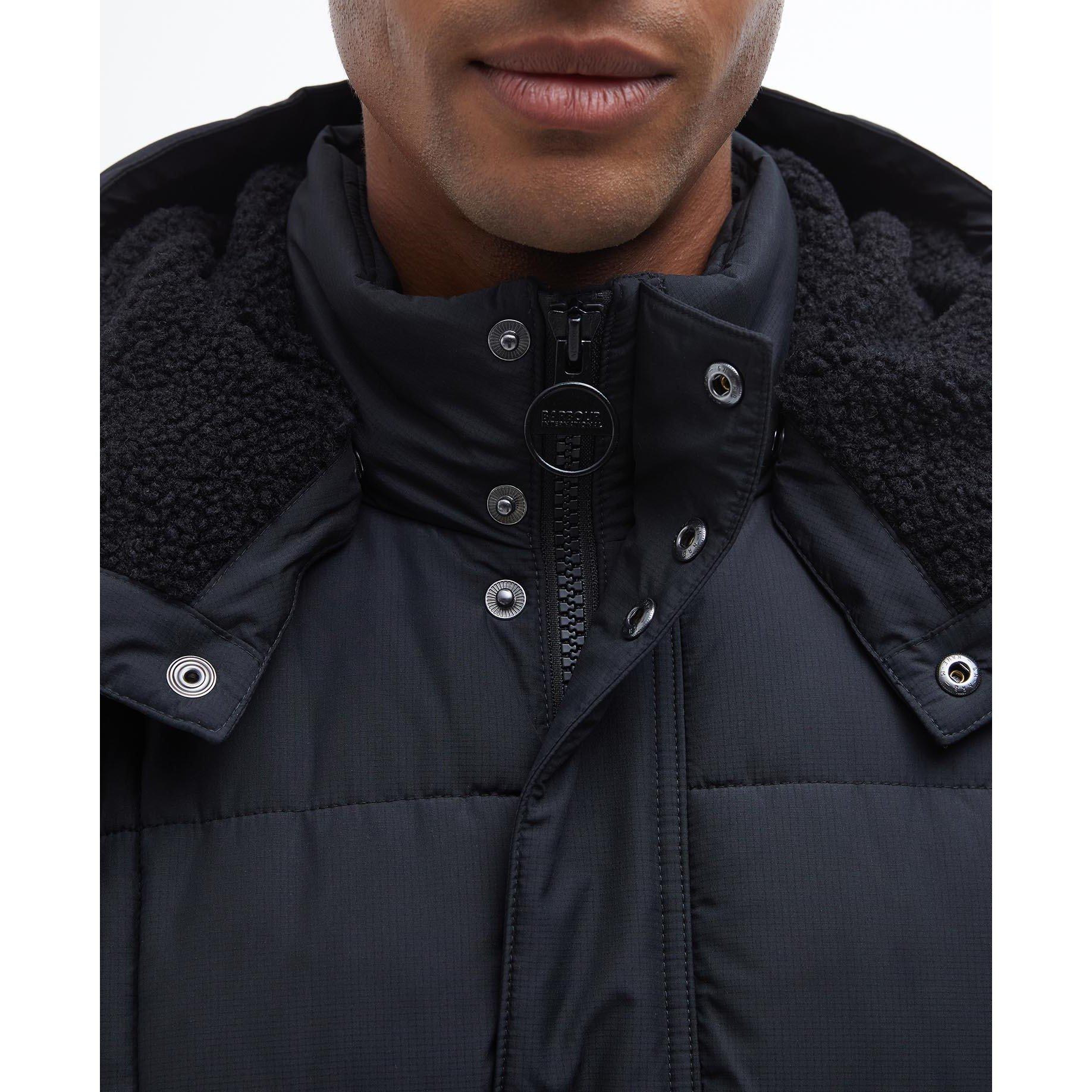 Black BK11 - Barbour International - Men's Gillside Quilted Hooded Short Puffer Jacket - 6