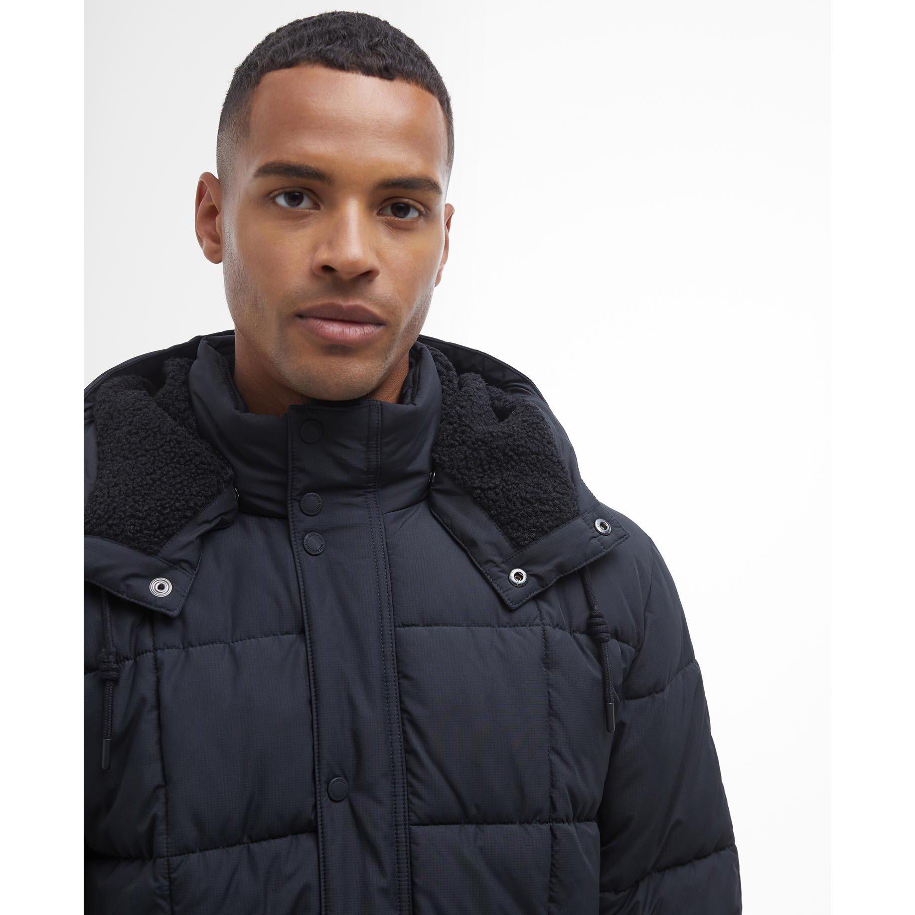 Black BK11 - Barbour International - Men's Gillside Quilted Hooded Short Puffer Jacket - 8