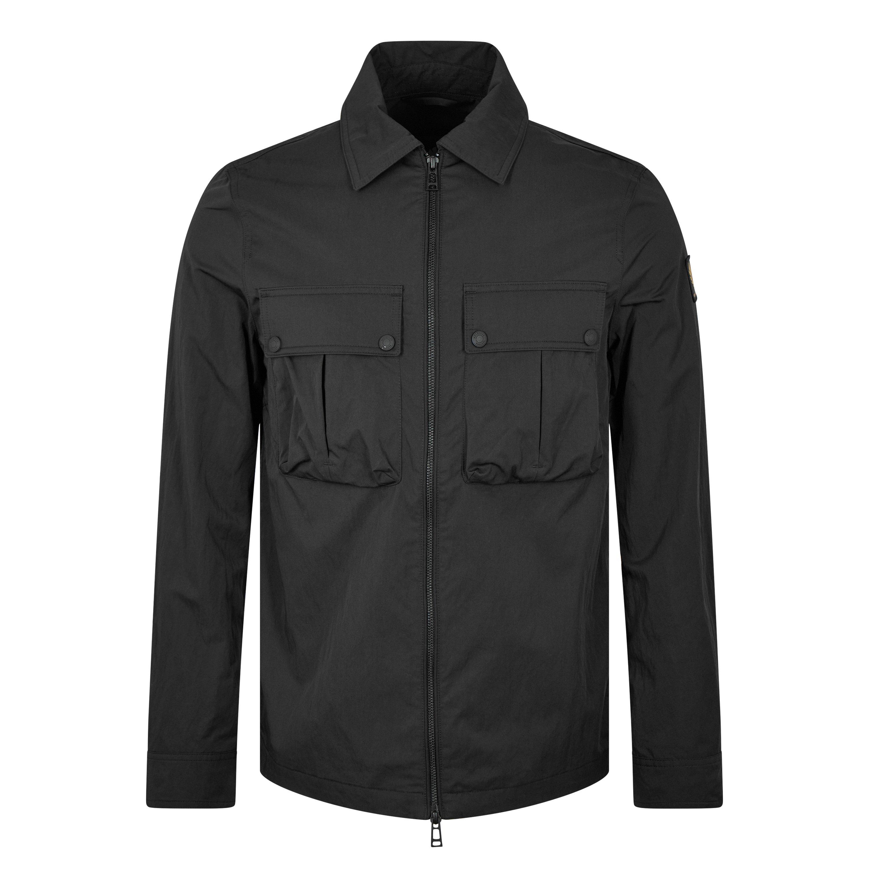 Black - Belstaff - Men's Stride Zip Collar Long Sleeve Overshirt - 8