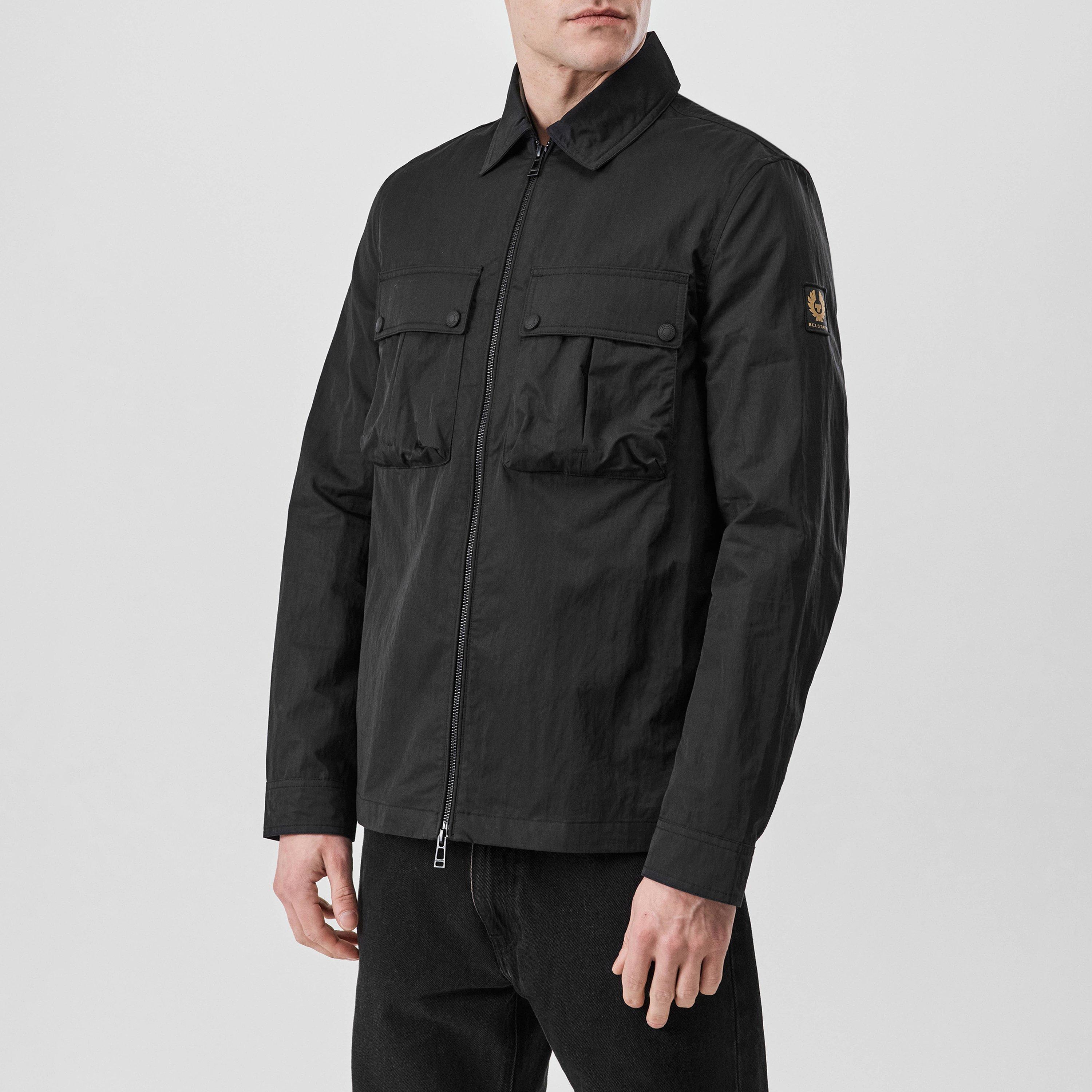 Black - Belstaff - Men's Stride Zip Collar Long Sleeve Overshirt - 3