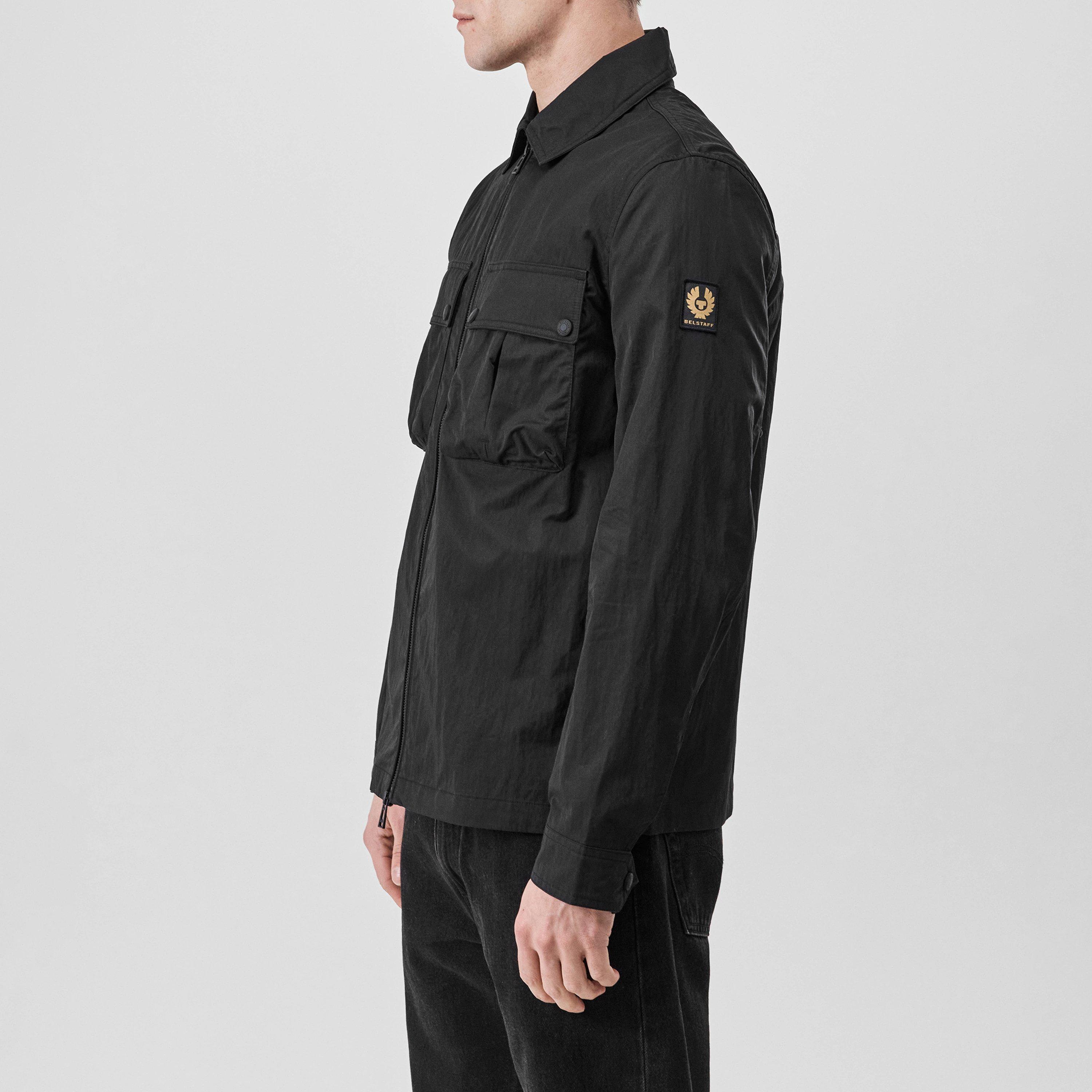Black - Belstaff - Men's Stride Zip Collar Long Sleeve Overshirt - 7