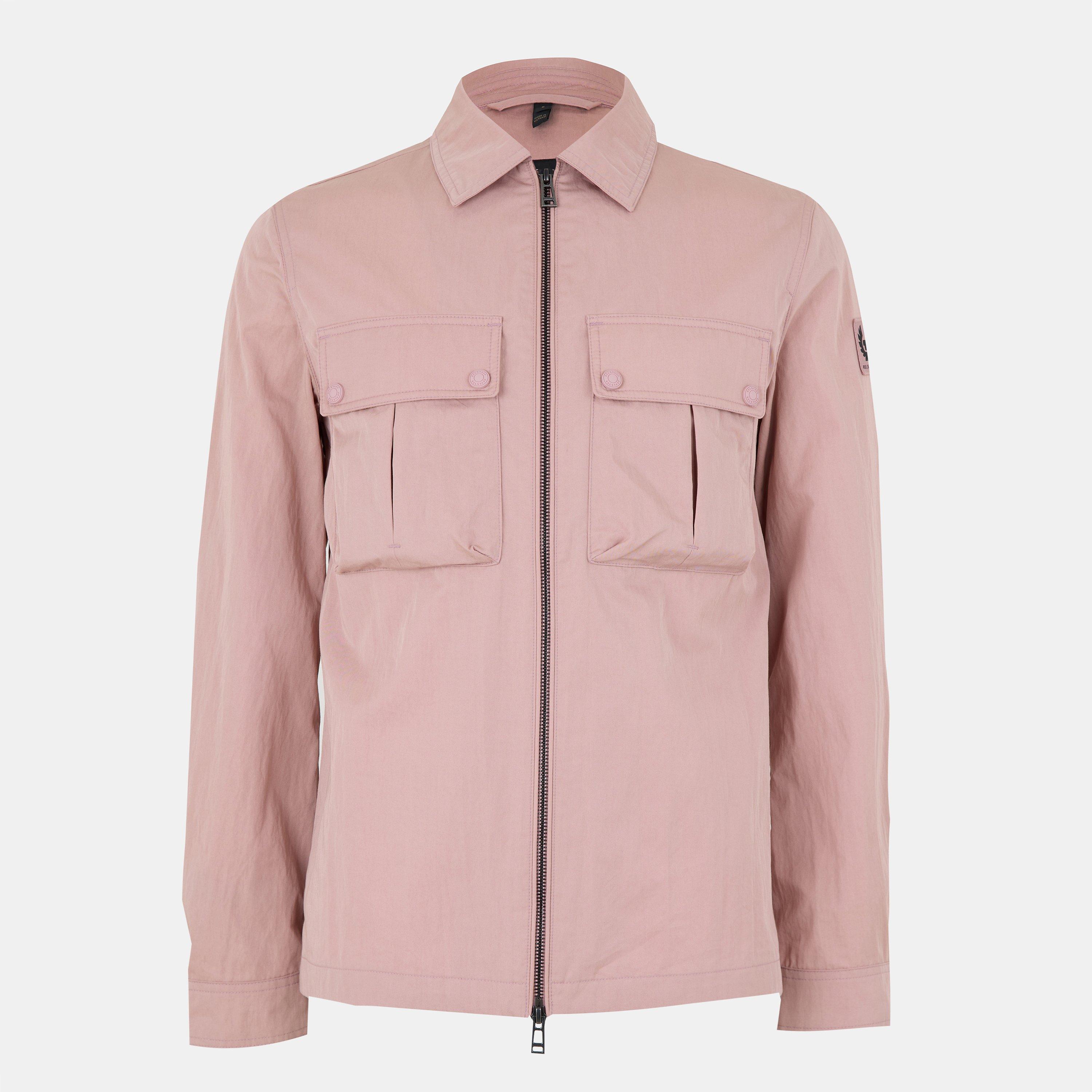 Belstaff Men's Stride Zip Collar Long Sleeve Overshirt - Woodrose - S