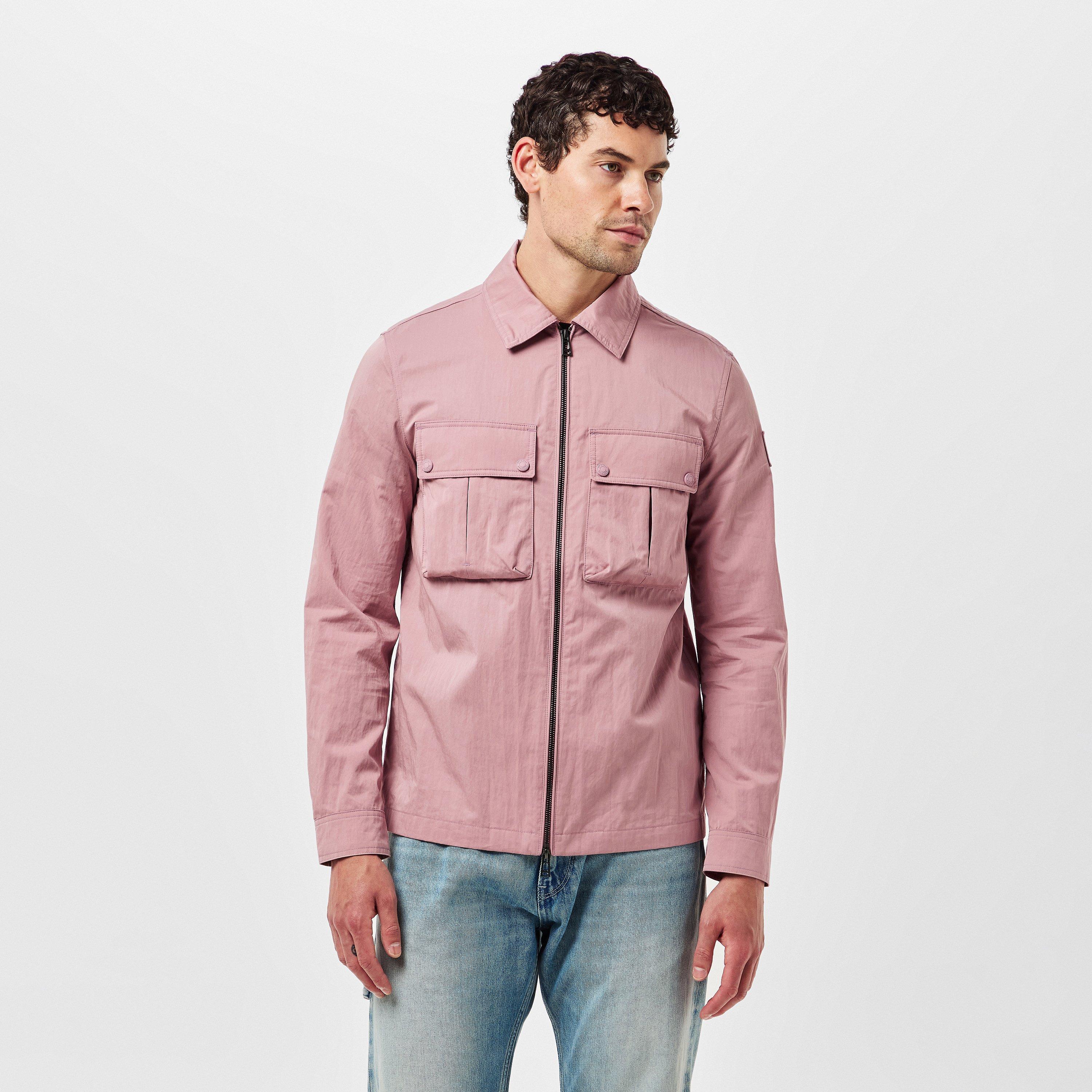 Woodrose - Belstaff - Men's Stride Zip Collar Long Sleeve Overshirt - 3