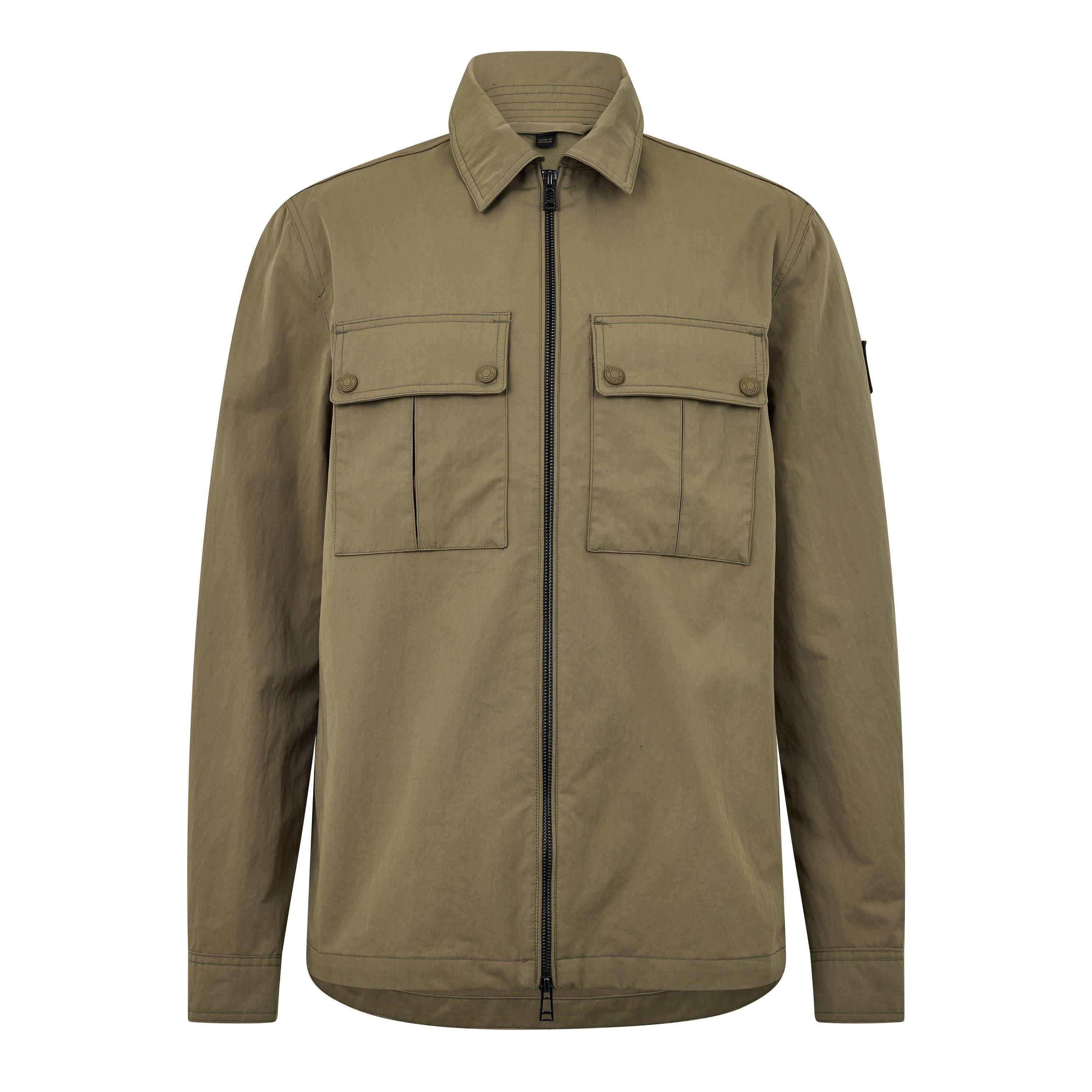 Belstaff Men's Stride Zip Collar Long Sleeve Overshirt - Fatigue Green - 2XL