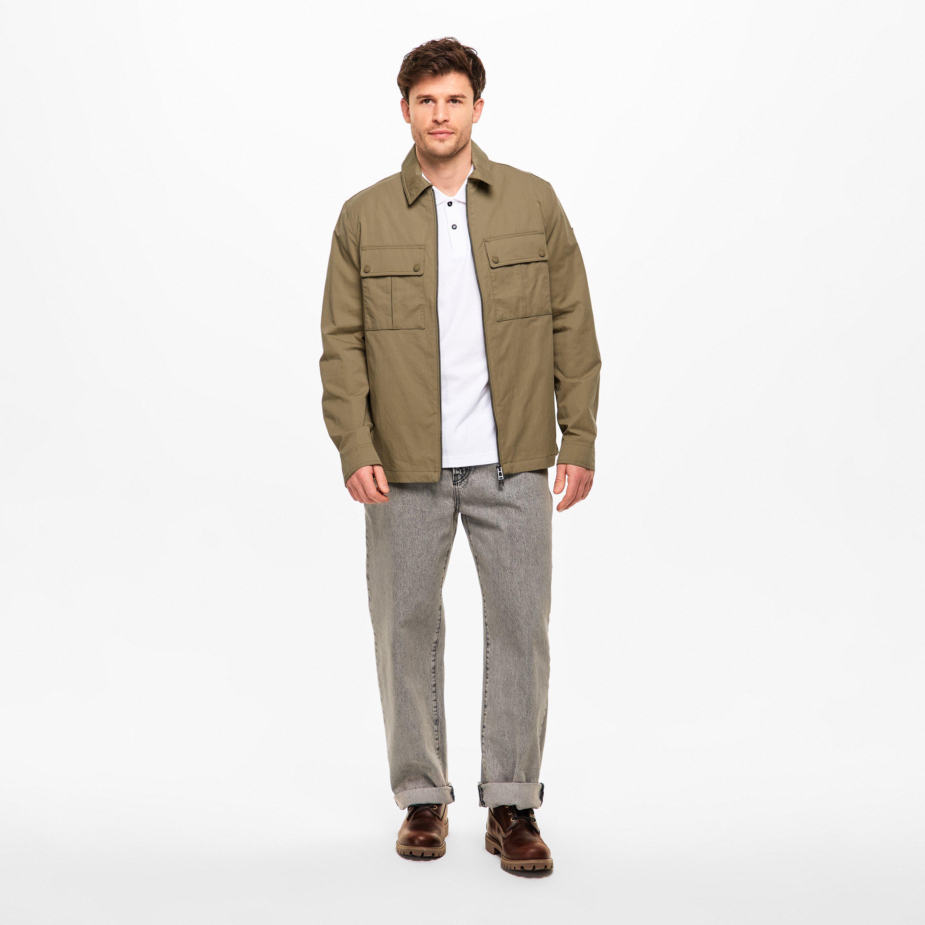 Fatigue Green - Belstaff - Men's Stride Zip Collar Long Sleeve Overshirt - 6