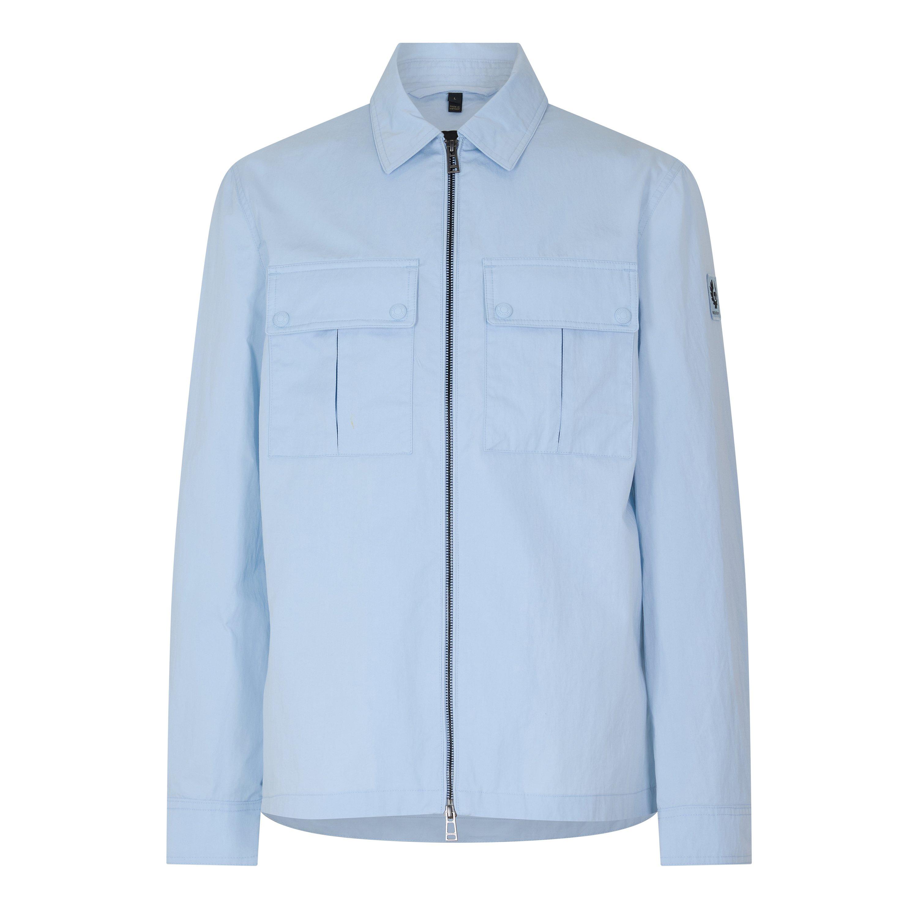 Belstaff Men's Stride Zip Collar Long Sleeve Overshirt - Sky Blue - XL