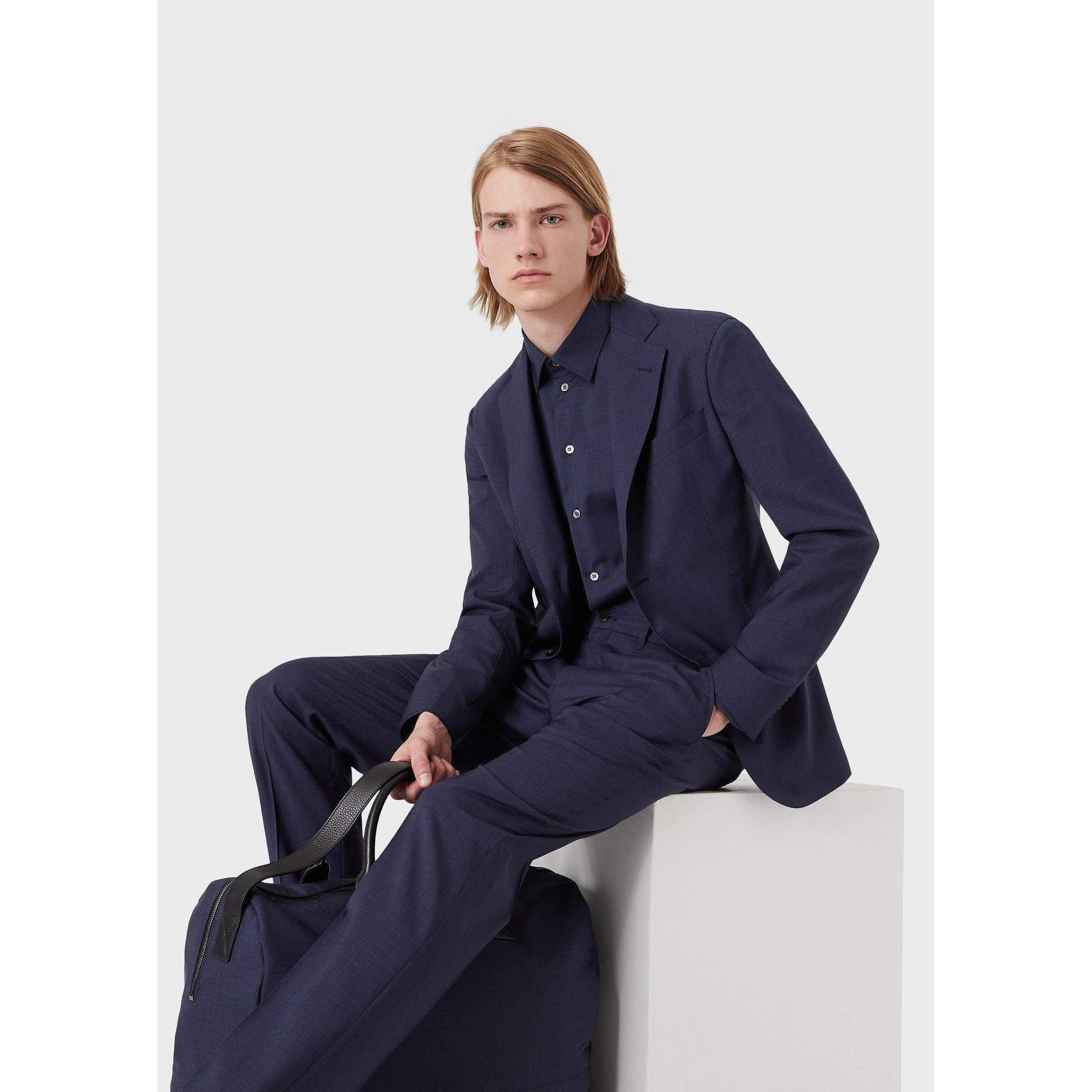 Blue Avio - Emporio Armani - Men's 2-Button Tailored Blazer - 2