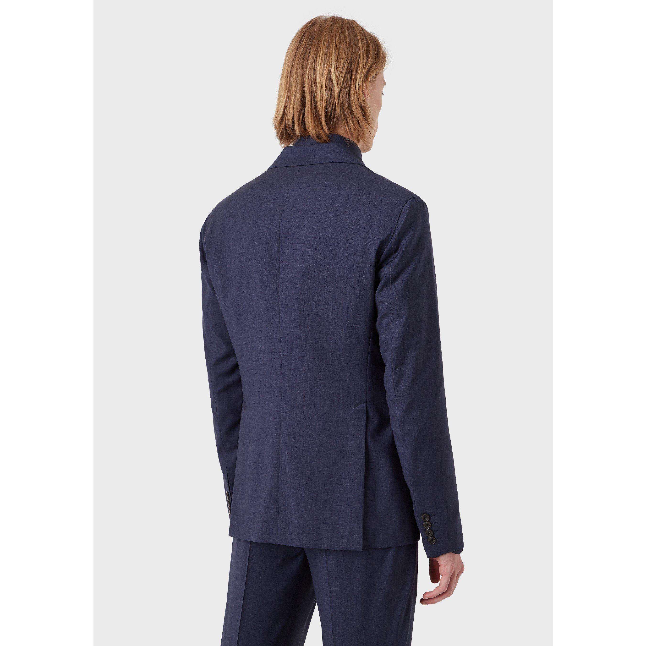 Blue Avio - Emporio Armani - Men's 2-Button Tailored Blazer - 3