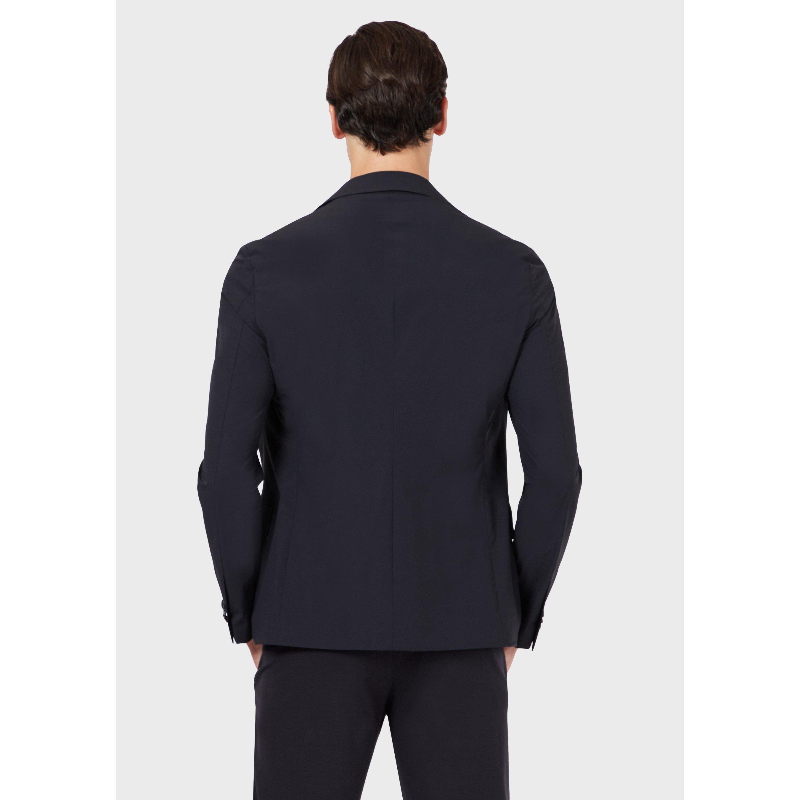 Navy Blue - Emporio Armani - Men's Logo Blazer - 3