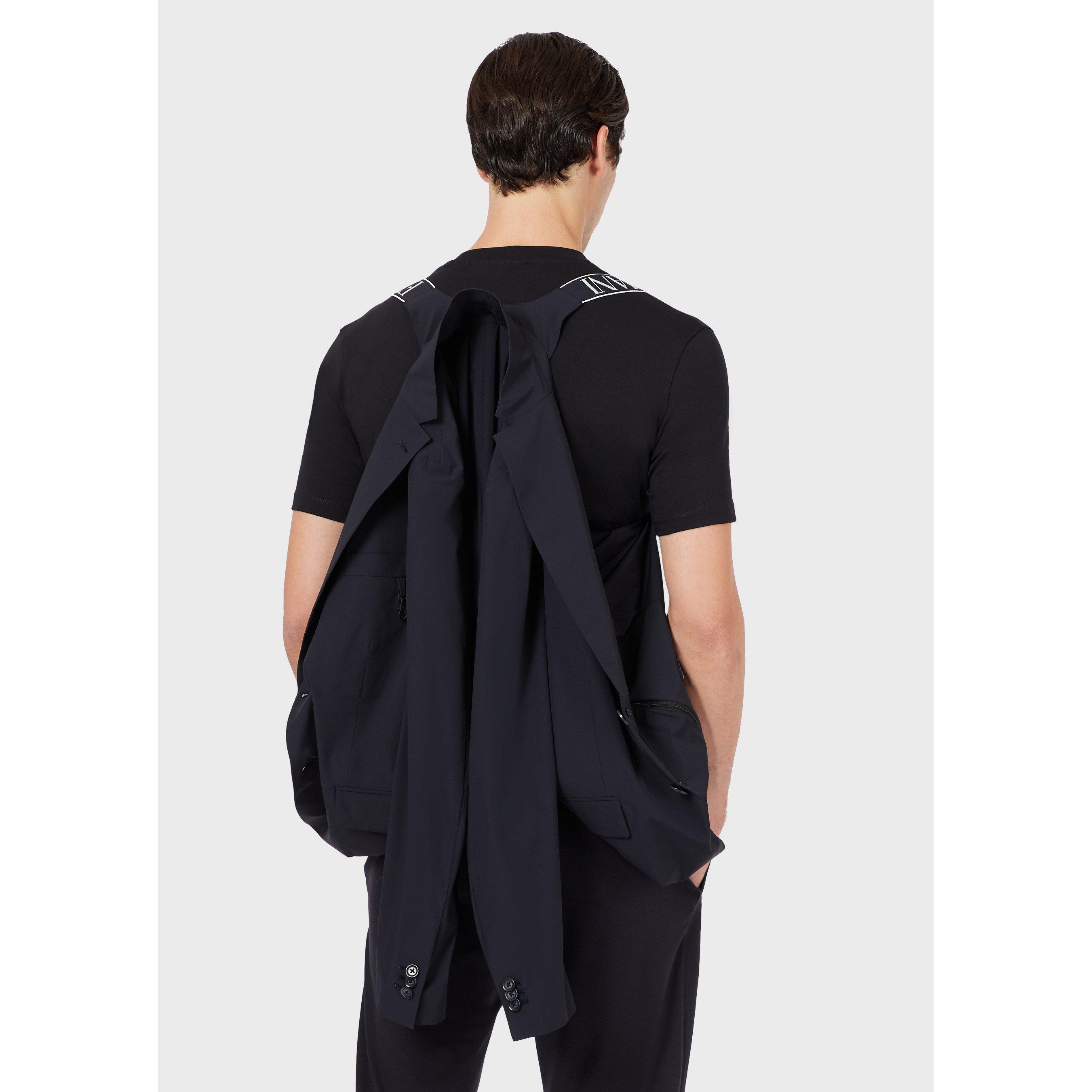 Navy Blue - Emporio Armani - Men's Logo Blazer - 5