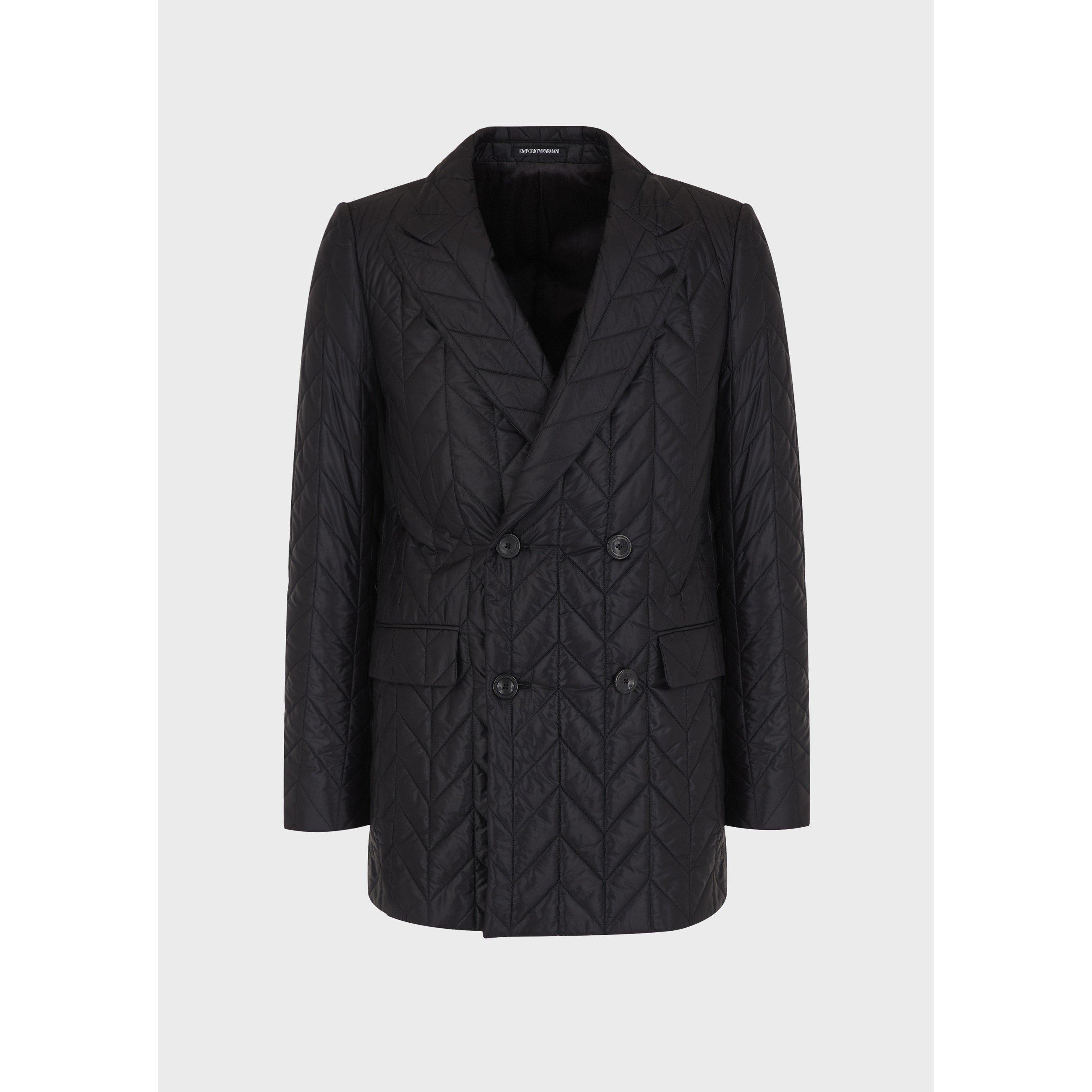 Black - Emporio Armani - Men's Double-Breasted Tailored Fit Blazer - 6