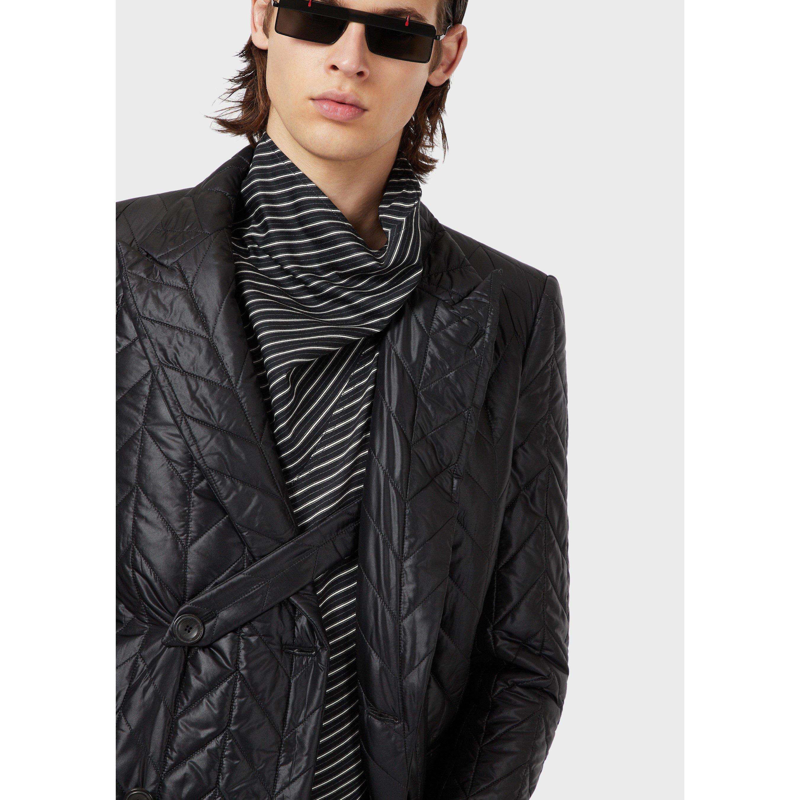 Black - Emporio Armani - Men's Double-Breasted Tailored Fit Blazer - 5