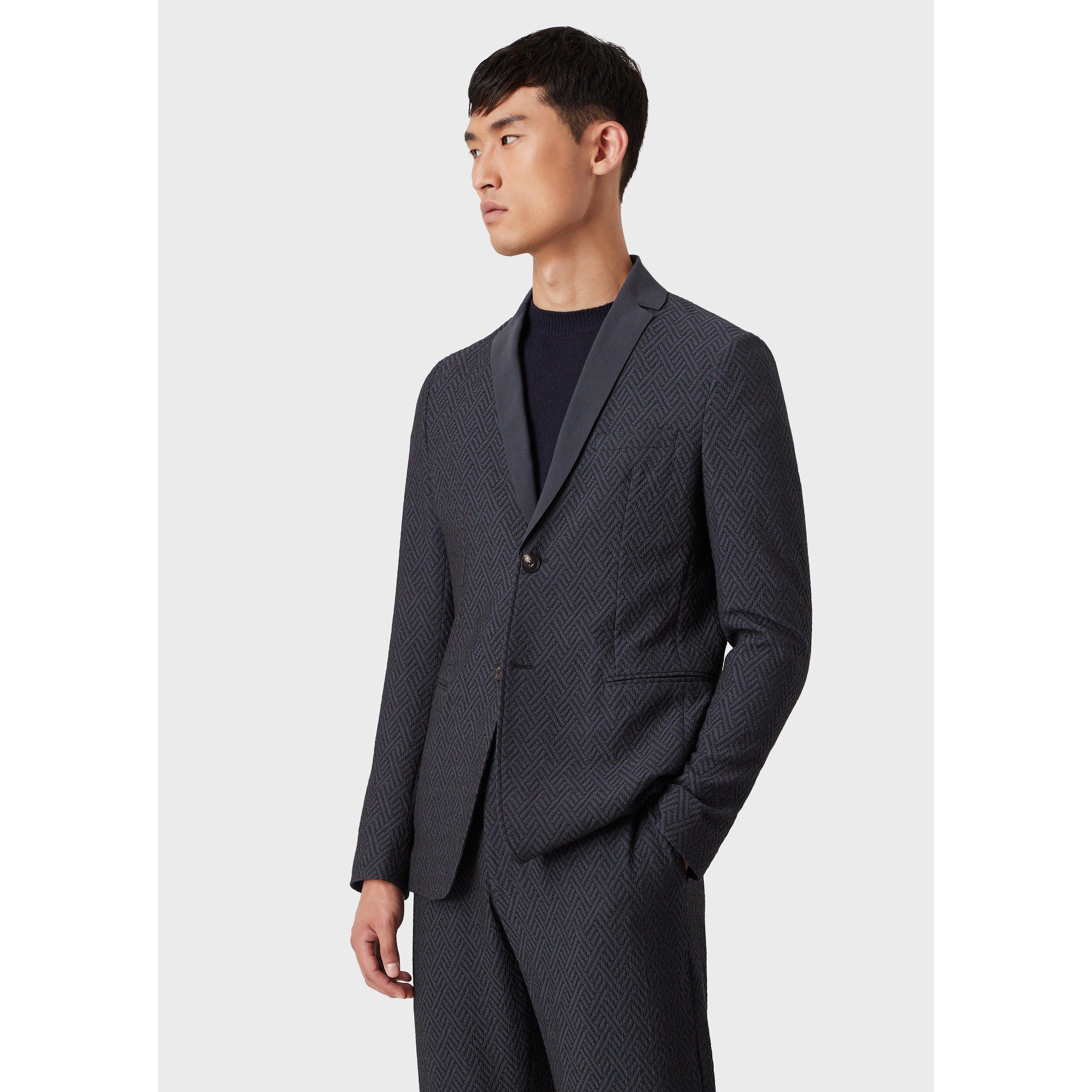 Emporio Armani Men's Tailored Fit Blazer - Blue Avio - XS