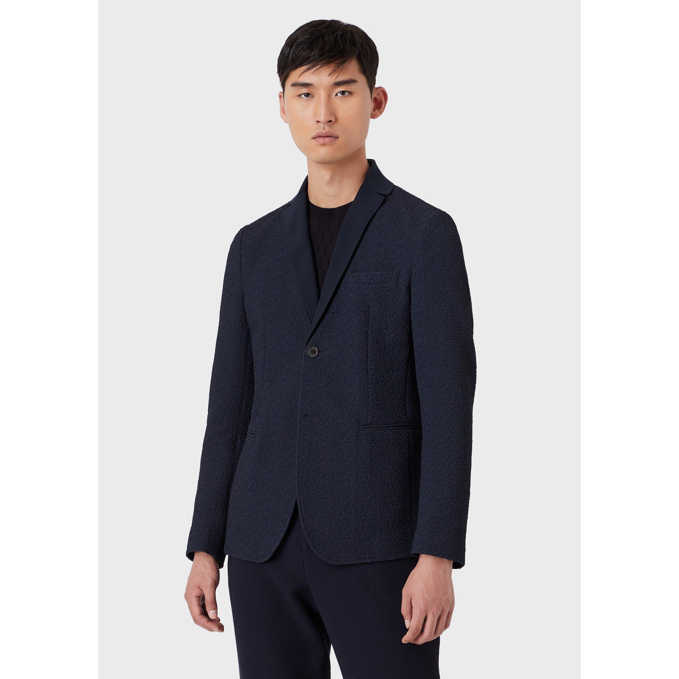 Navy Blue - Emporio Armani - Men's Structured Blazer - 1