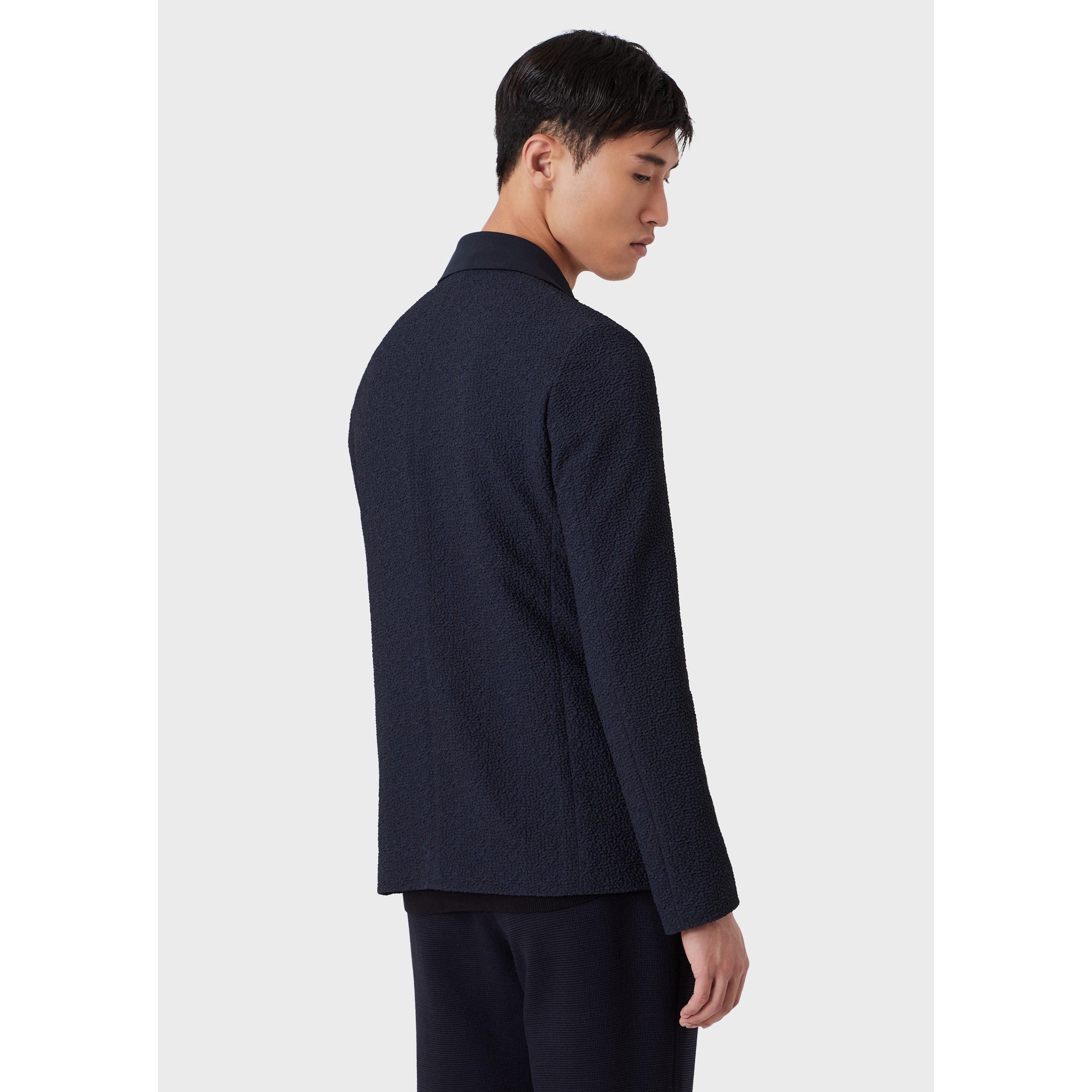 Navy Blue - Emporio Armani - Men's Structured Blazer - 3