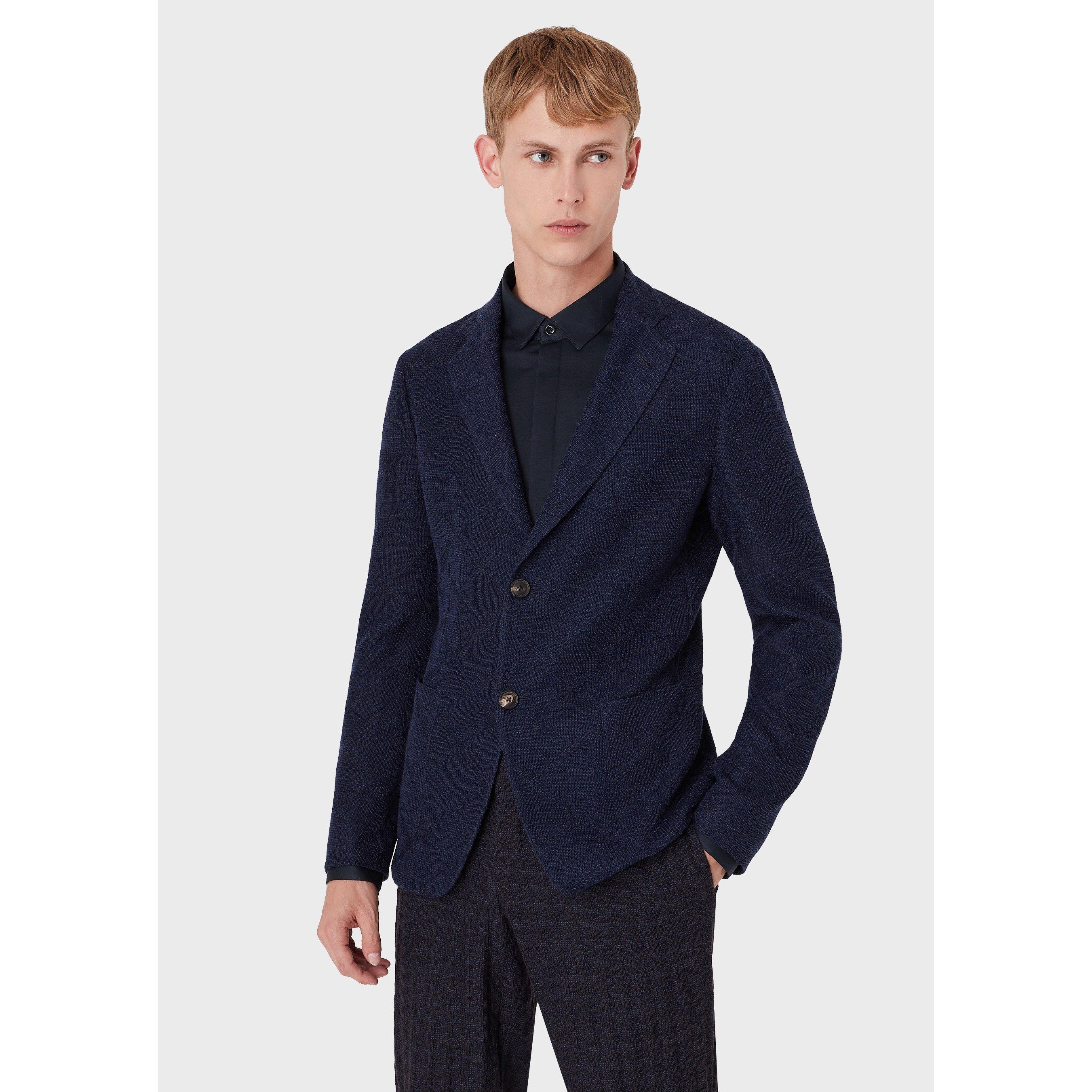 Navy Blue - Emporio Armani - Men's Blazer - 1