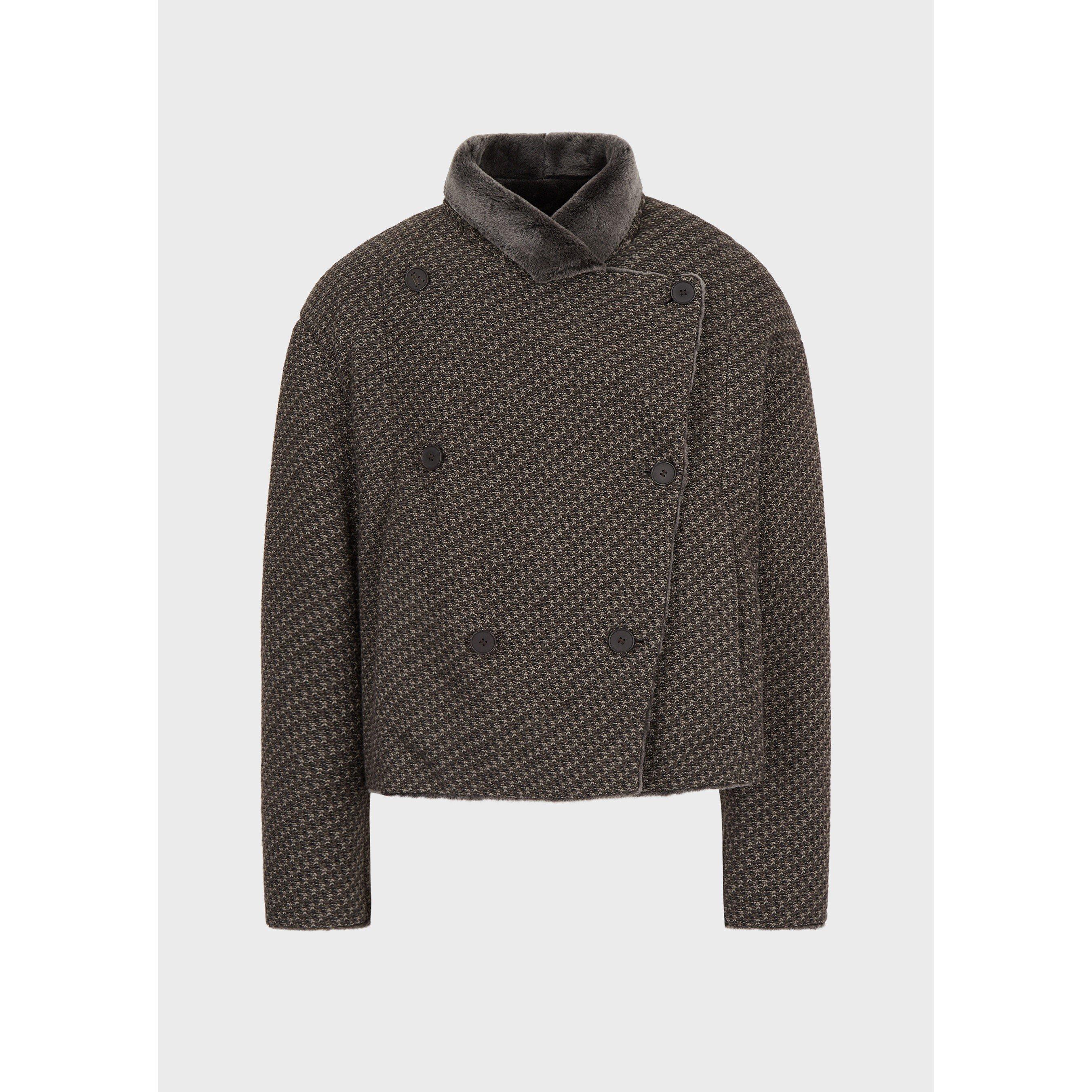 Blk Brwn Mlt - Emporio Armani - Men's  Reversible Shearling Jacket - 7