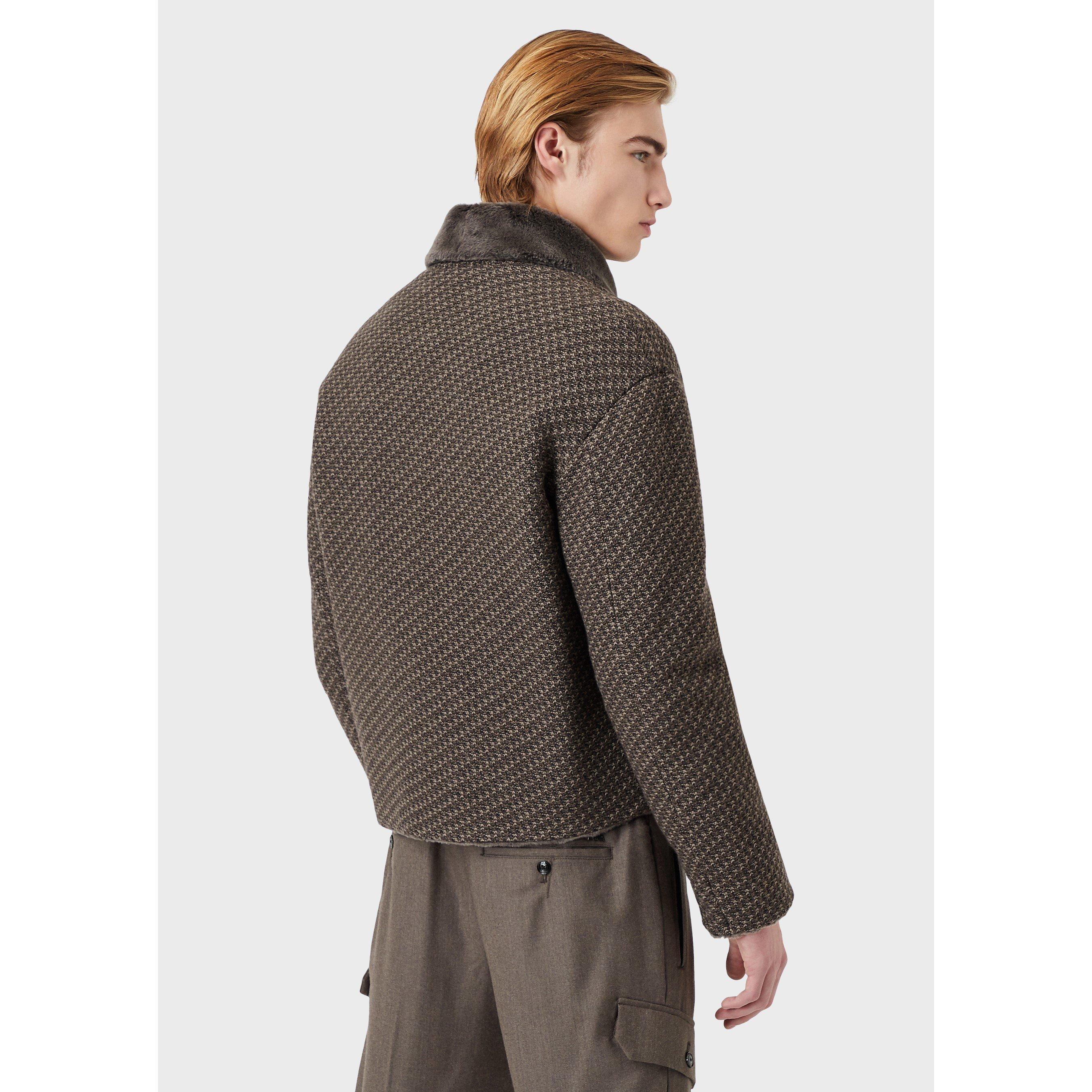 Blk Brwn Mlt - Emporio Armani - Men's  Reversible Shearling Jacket - 3