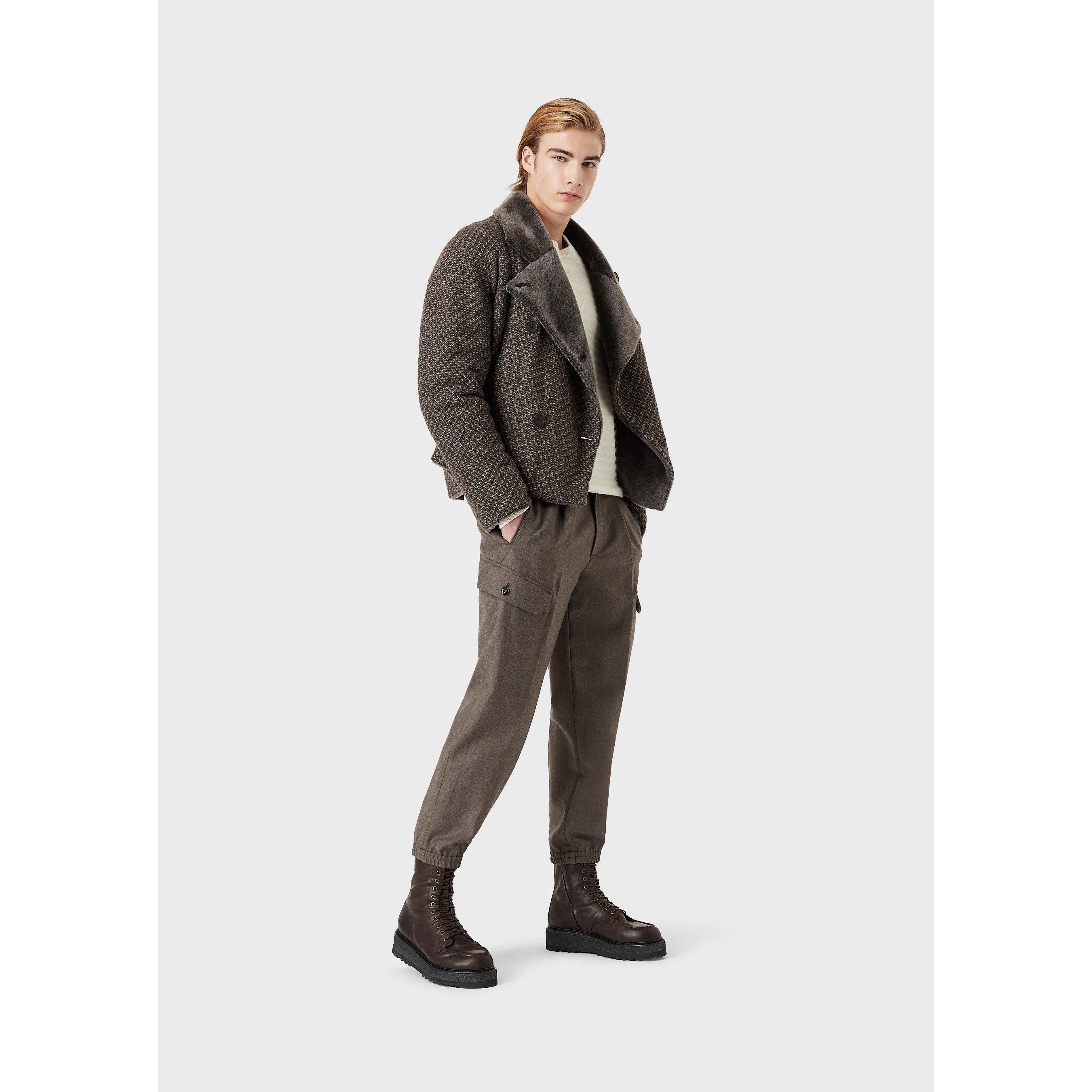 Blk Brwn Mlt - Emporio Armani - Men's  Reversible Shearling Jacket - 4