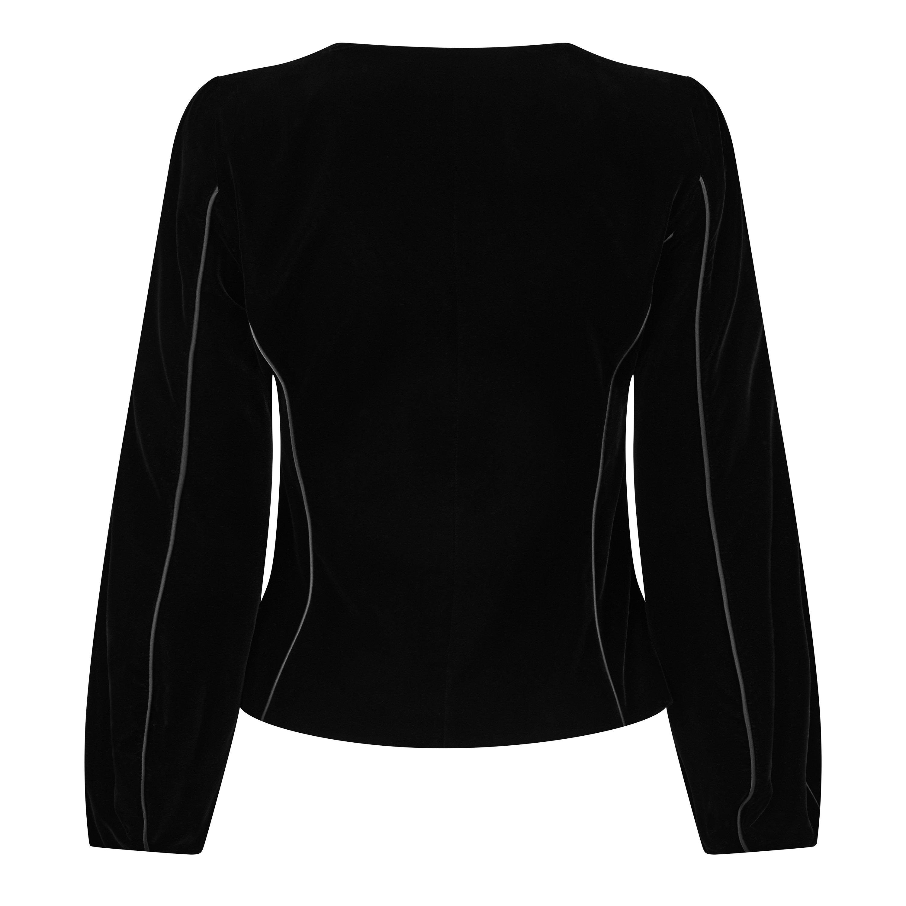Black - Emporio Armani - Women's V-Neck Zip Blazer - 2